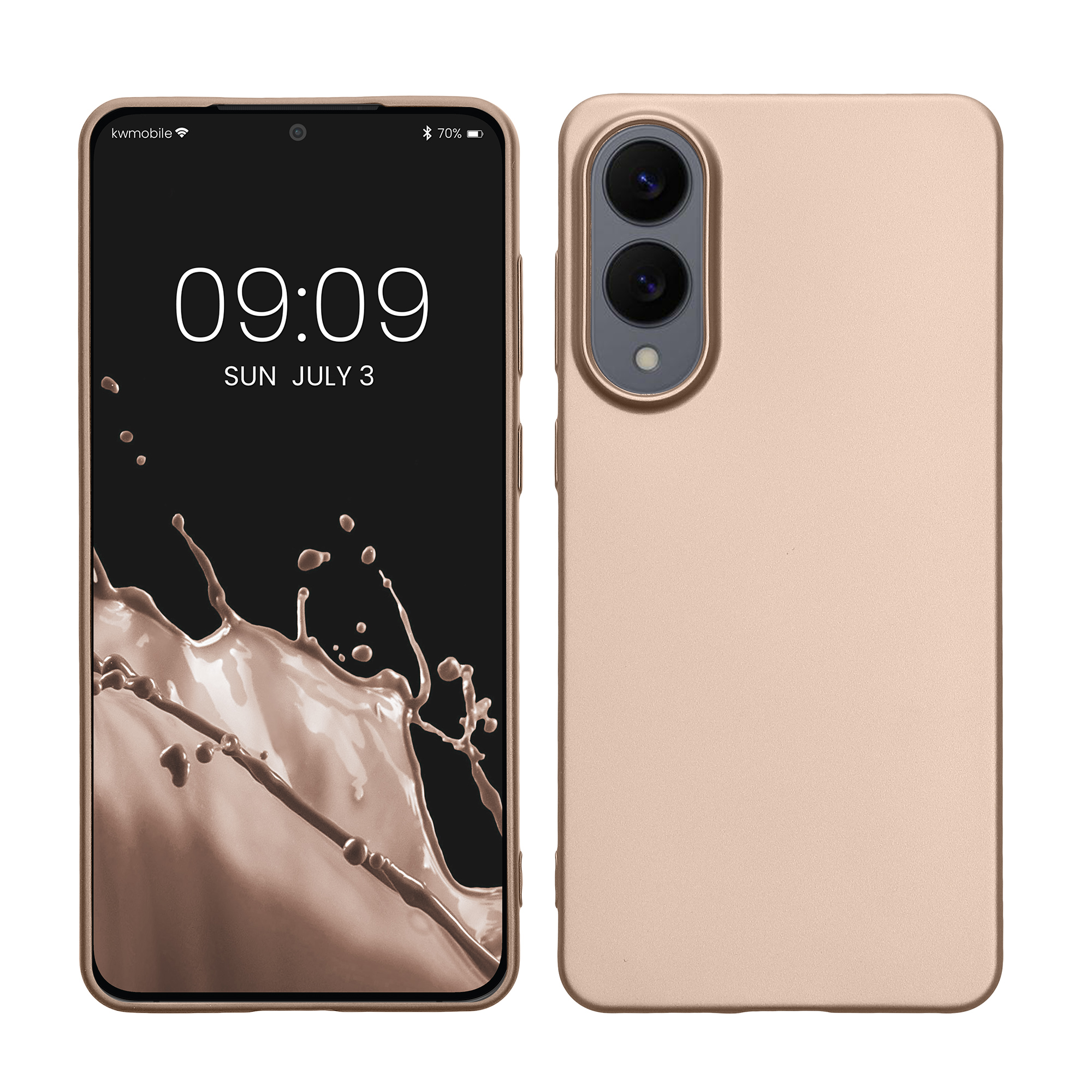 Kryt na mobil Samsung Galaxy S25 Edge kwmobile metalická zlatá