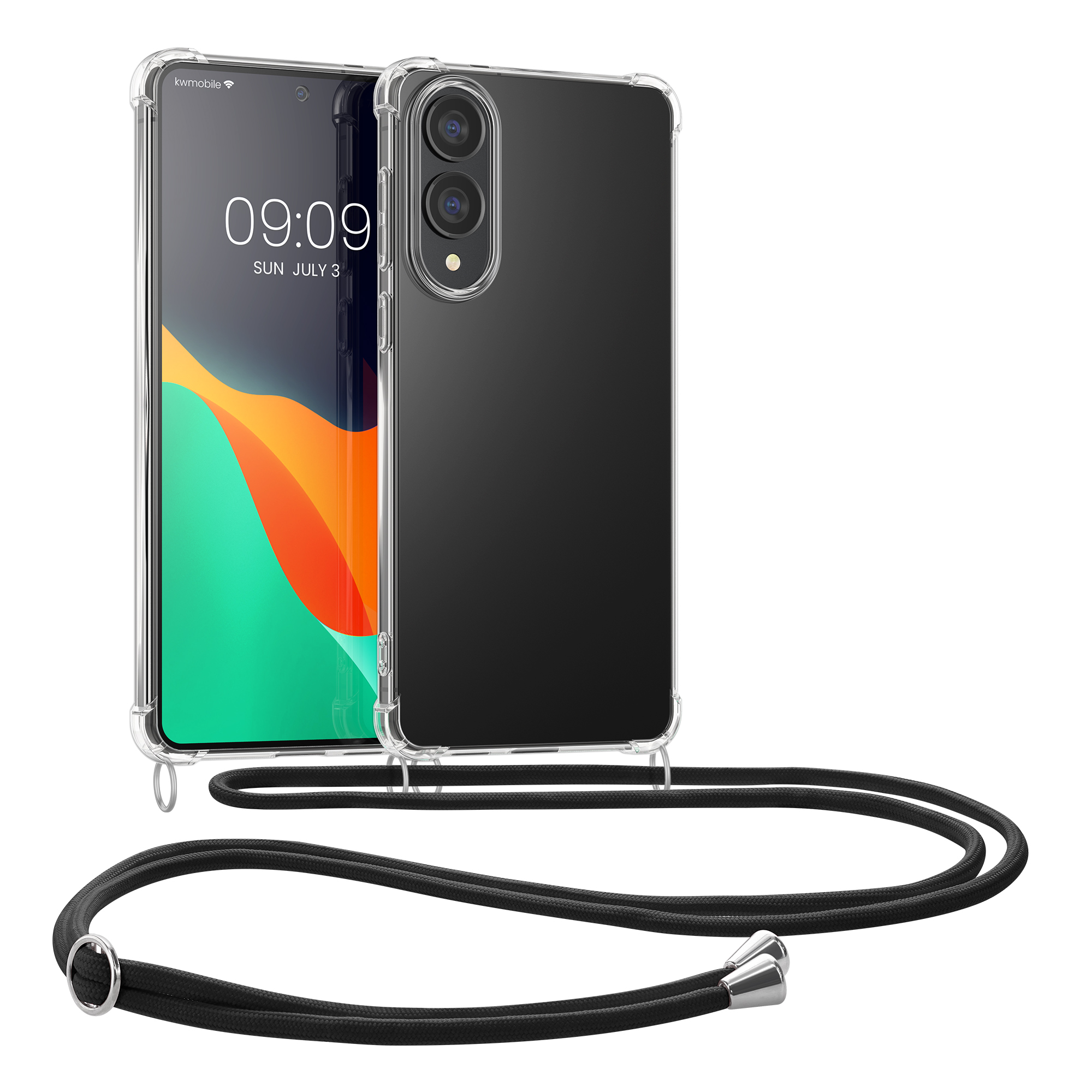 Crossbody kryt na mobil Samsung Galaxy S25 Edge kwmobile transparentní