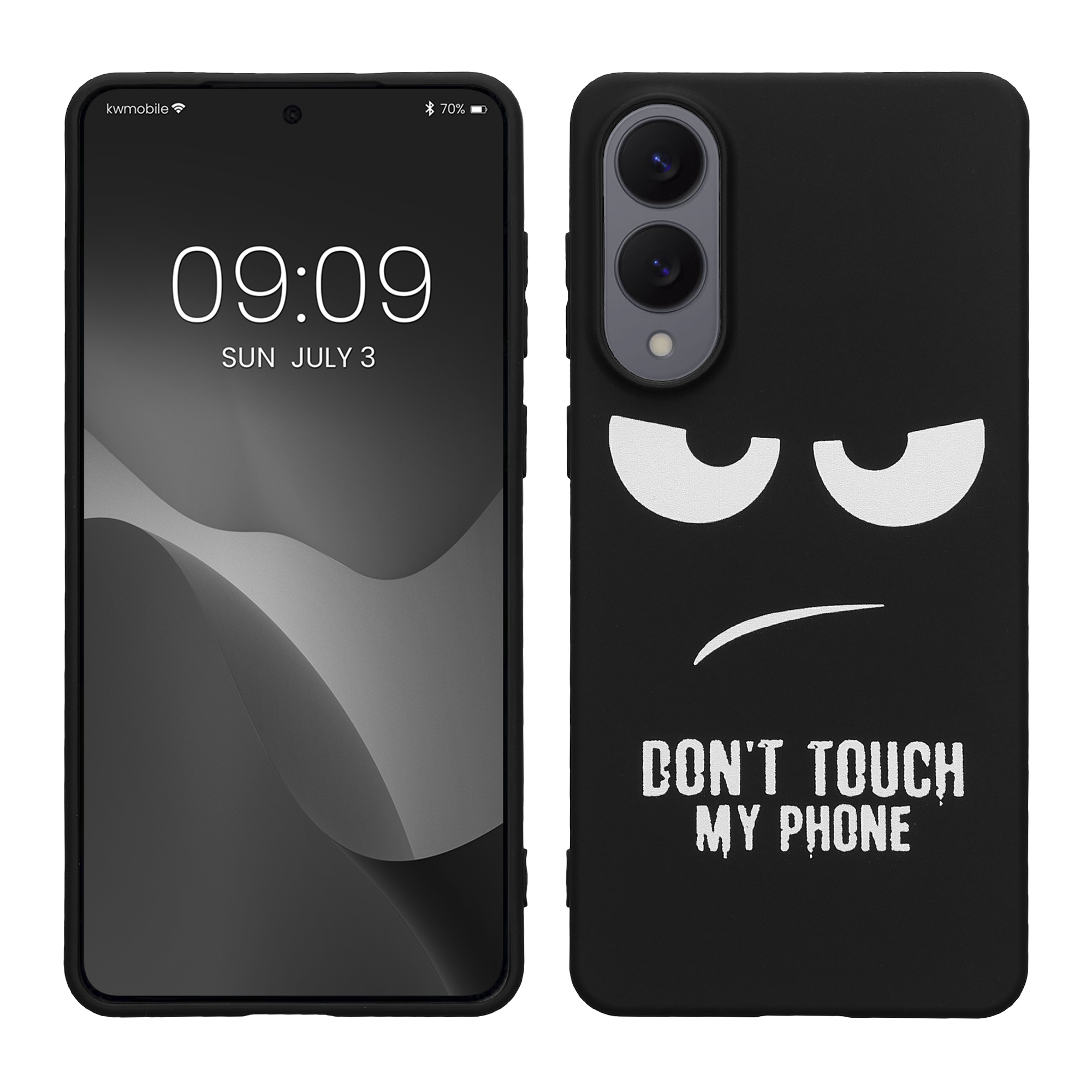 Kryt s potiskem Samsung Galaxy S25 Edge kwmobile bílá / černá