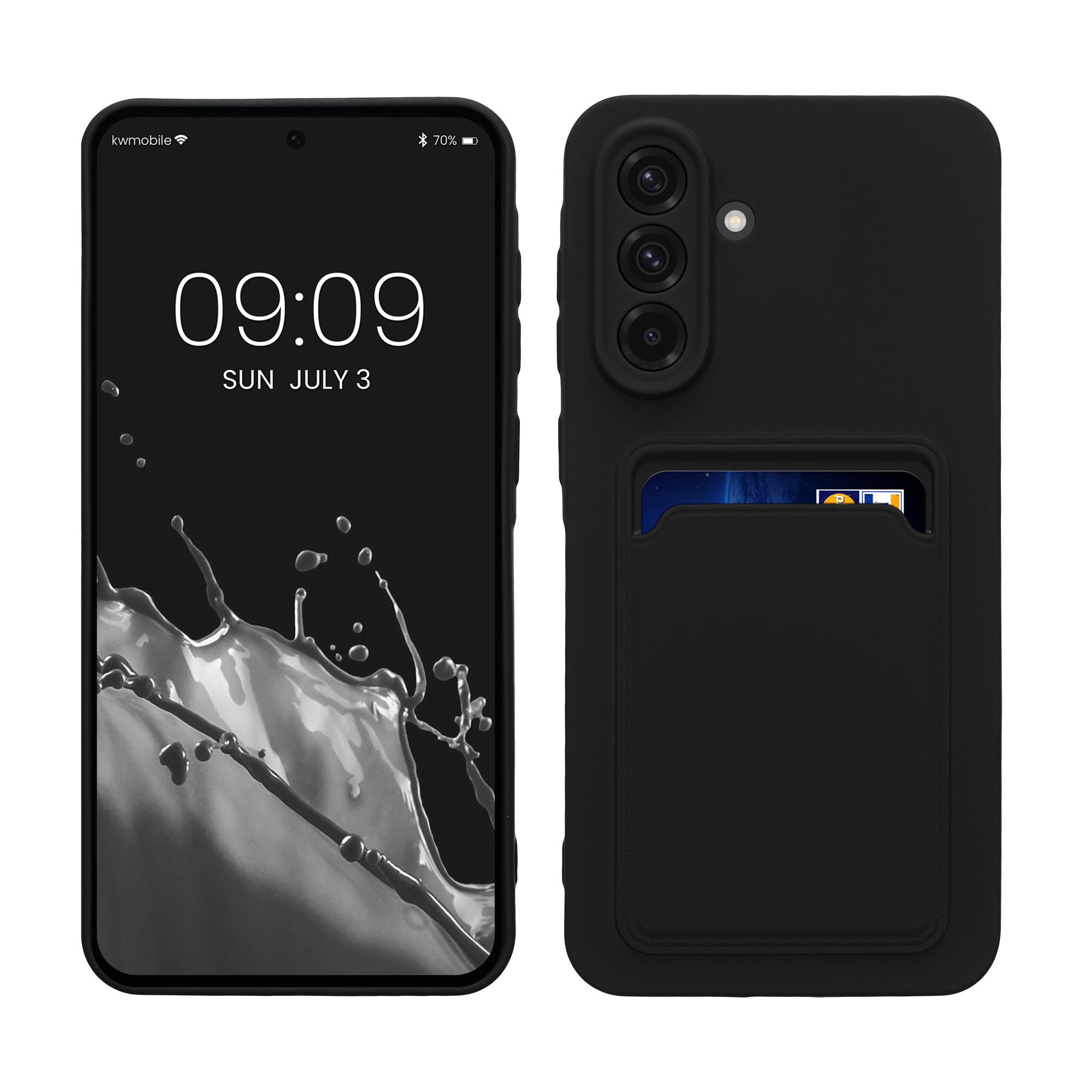 Kryt na mobil Samsung Galaxy A56 5G kwmobile TPU s přihrádkou na kartu Černá