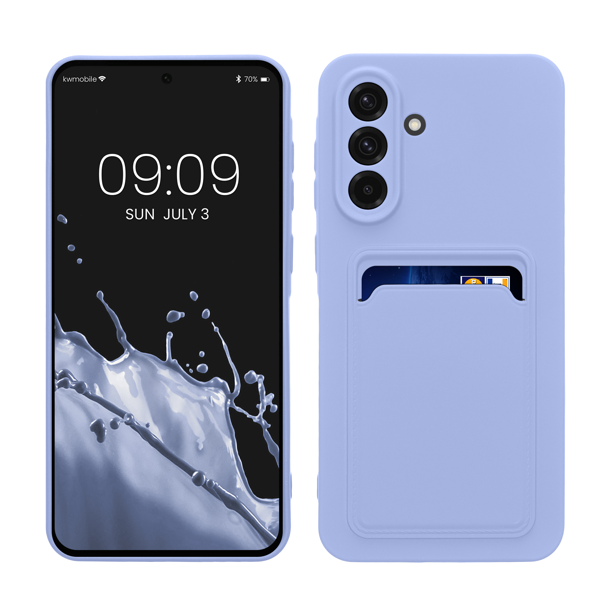 Pouzdro pro Samsung Galaxy A56 5G s přihrádkou na kartu kwmobile kapsa na kartu TPU - levandulová
