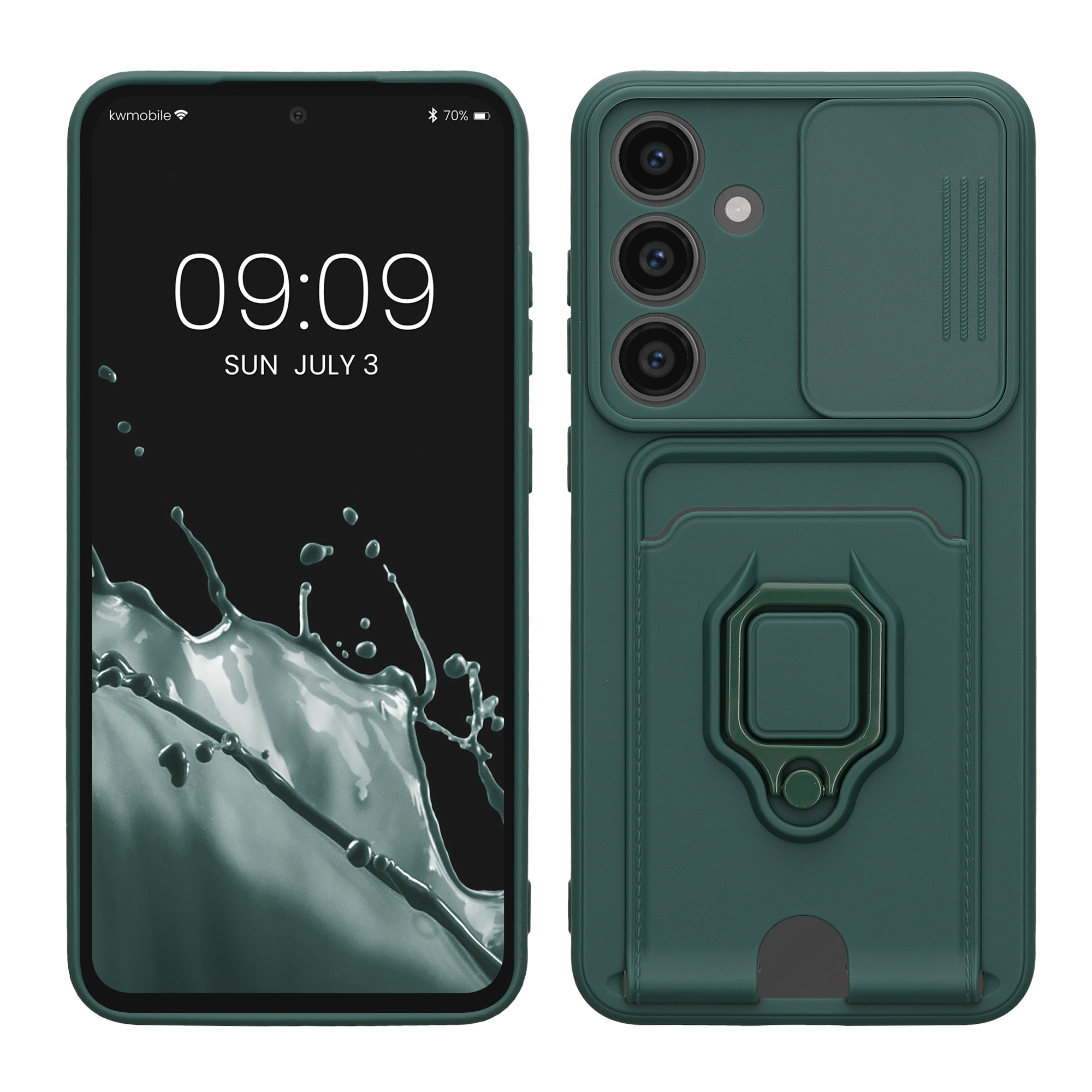 Kryt se stojánkem Samsung Galaxy S24 FE kwmobile mechově zelená
