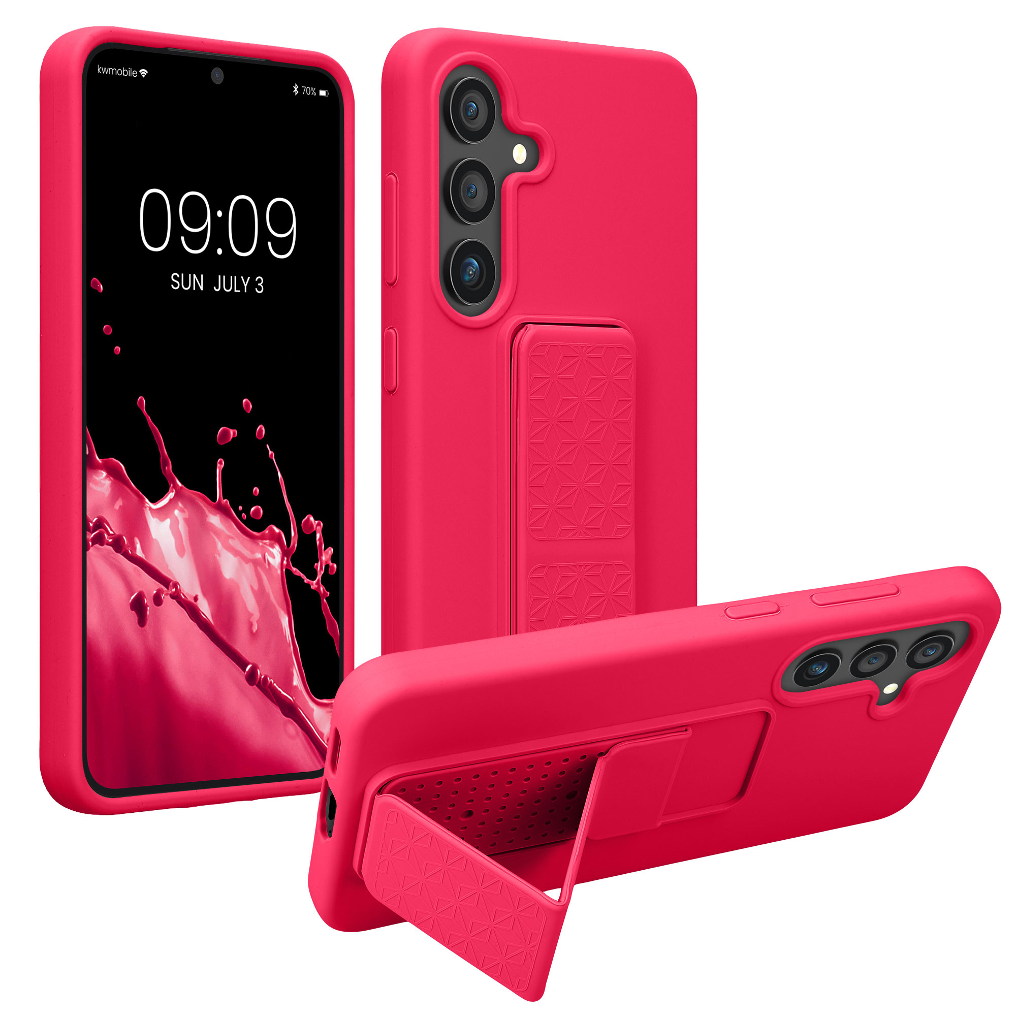 Kryt s poutkem Samsung Galaxy S25 kwmobile neonově růžová