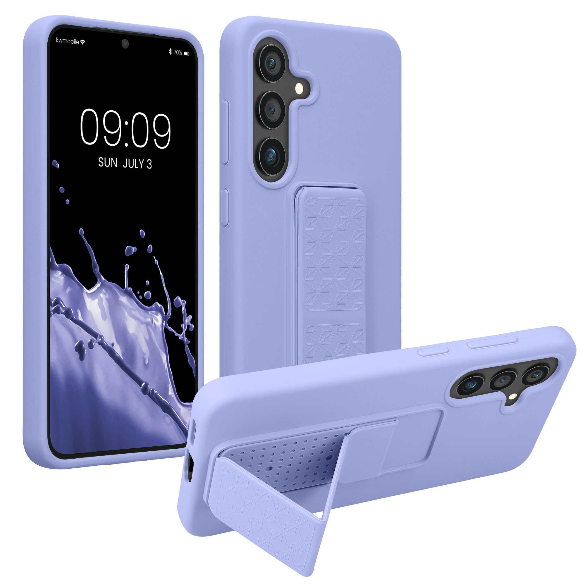 Kryt s poutkem Samsung Galaxy S25 kwmobile levandulová