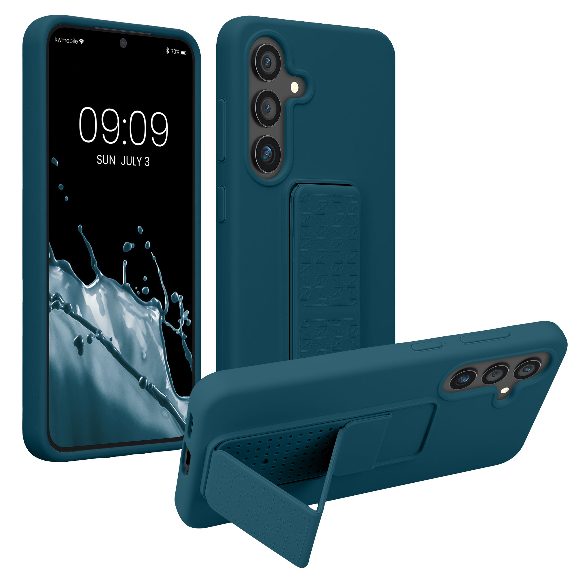 Kryt s poutkem Samsung Galaxy S25 kwmobile matná petrolejová Teal Matte