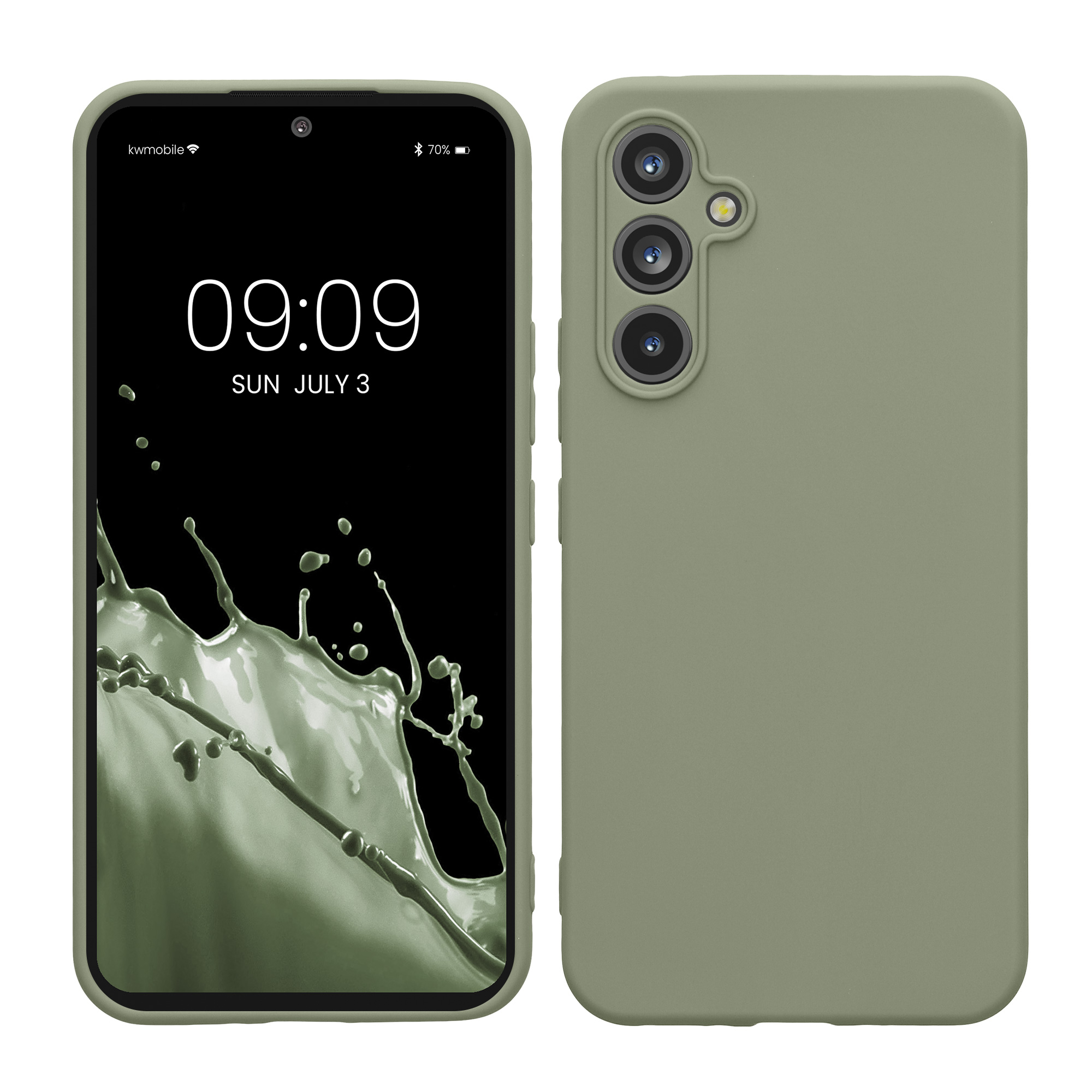 Kryt na mobil Samsung Galaxy A54 5G kwmobile slim matný TPU Šedo-zelená