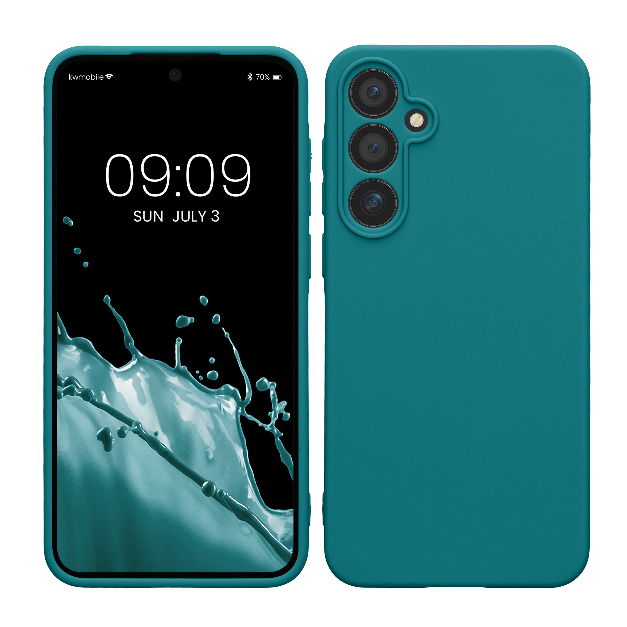 Kryt na mobil Samsung Galaxy A55 5G kwmobile slim matný TPU Matná petrolejová