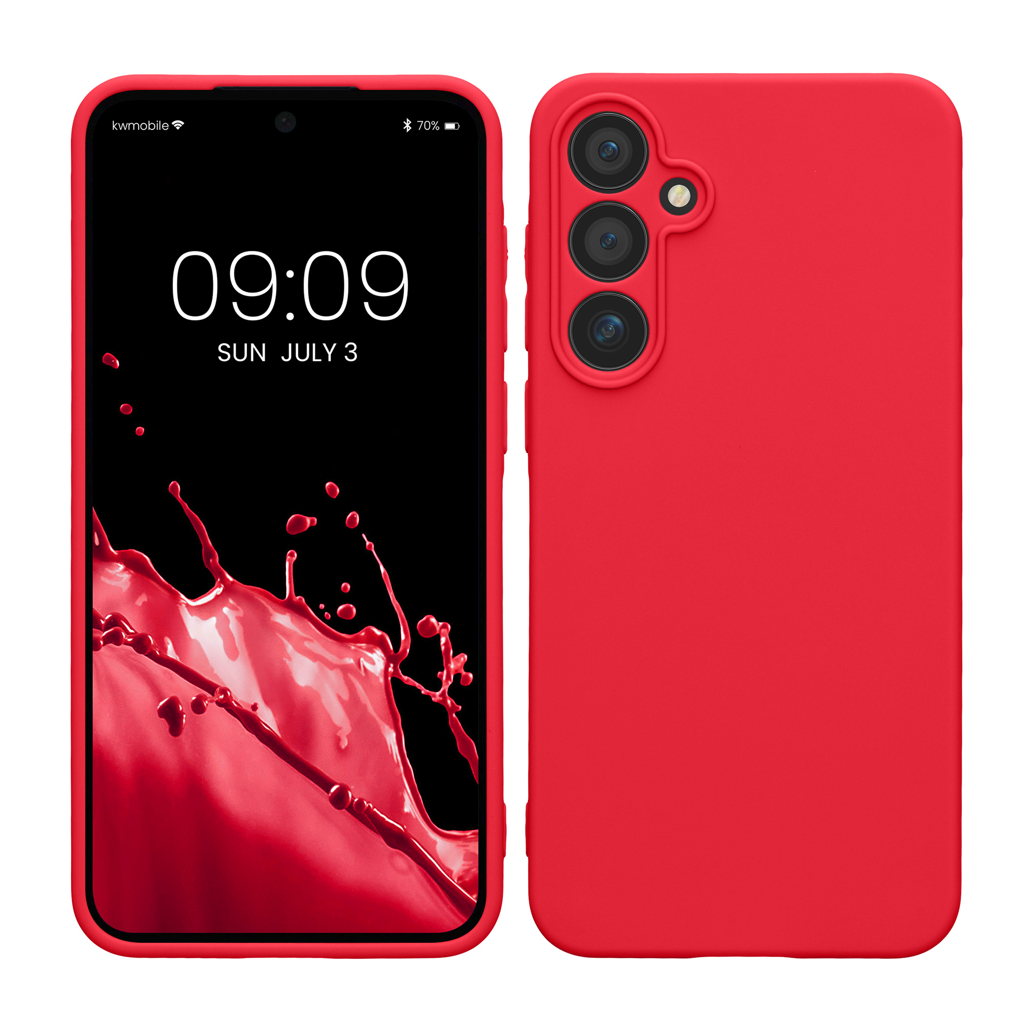 Kryt na mobil Samsung Galaxy A55 5G kwmobile slim matný TPU Neonová růžová