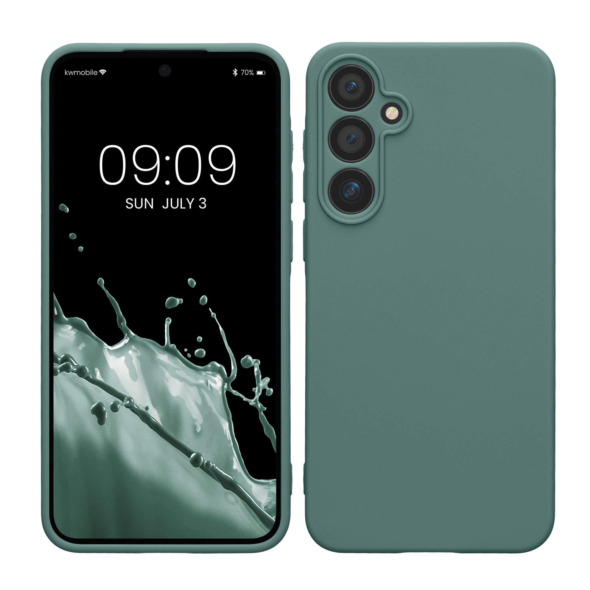 Kryt na mobil Samsung Galaxy A55 5G kwmobile slim matný TPU Modro-zelená