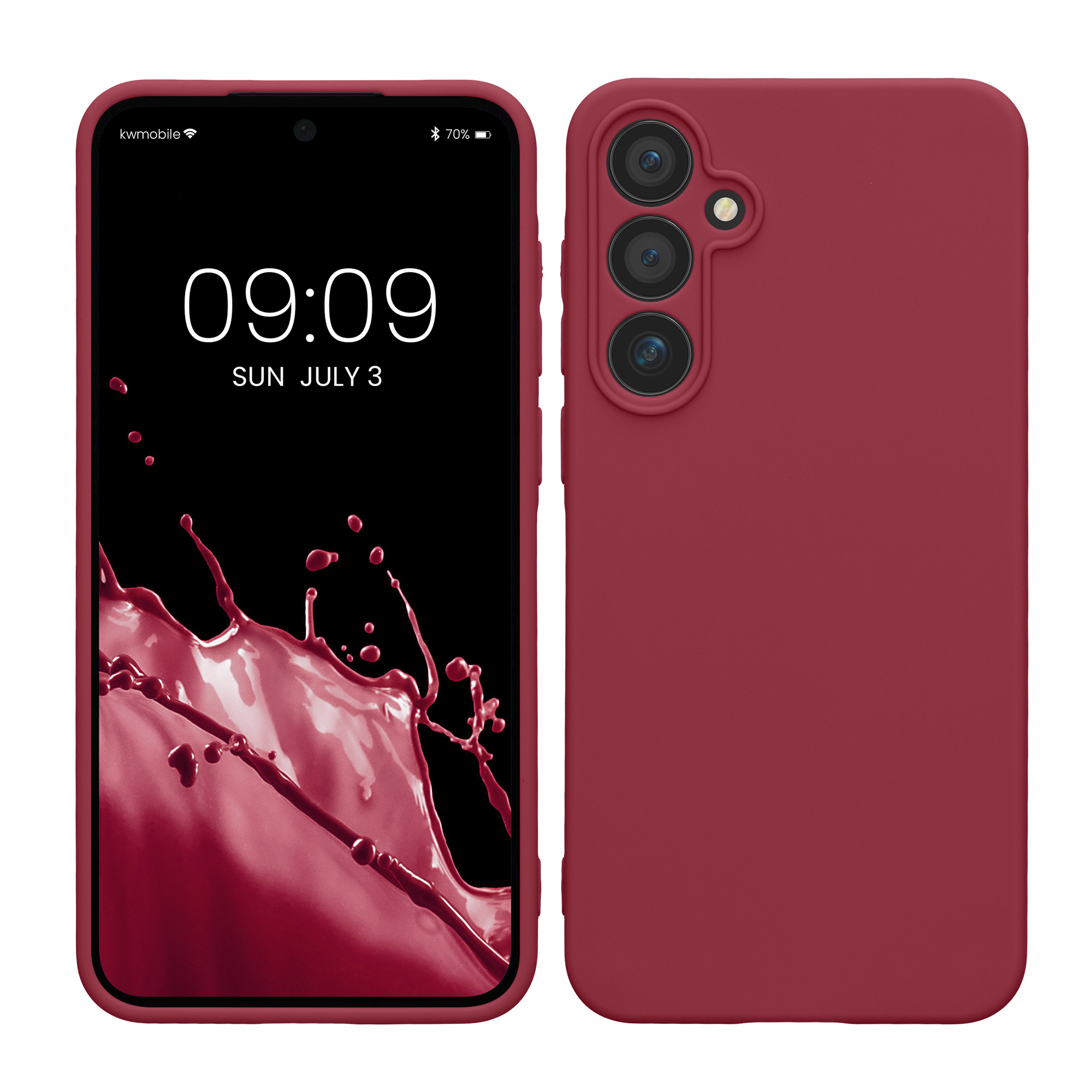 Kryt na mobil Samsung Galaxy A55 5G kwmobile slim matný TPU Bordeaux fialová