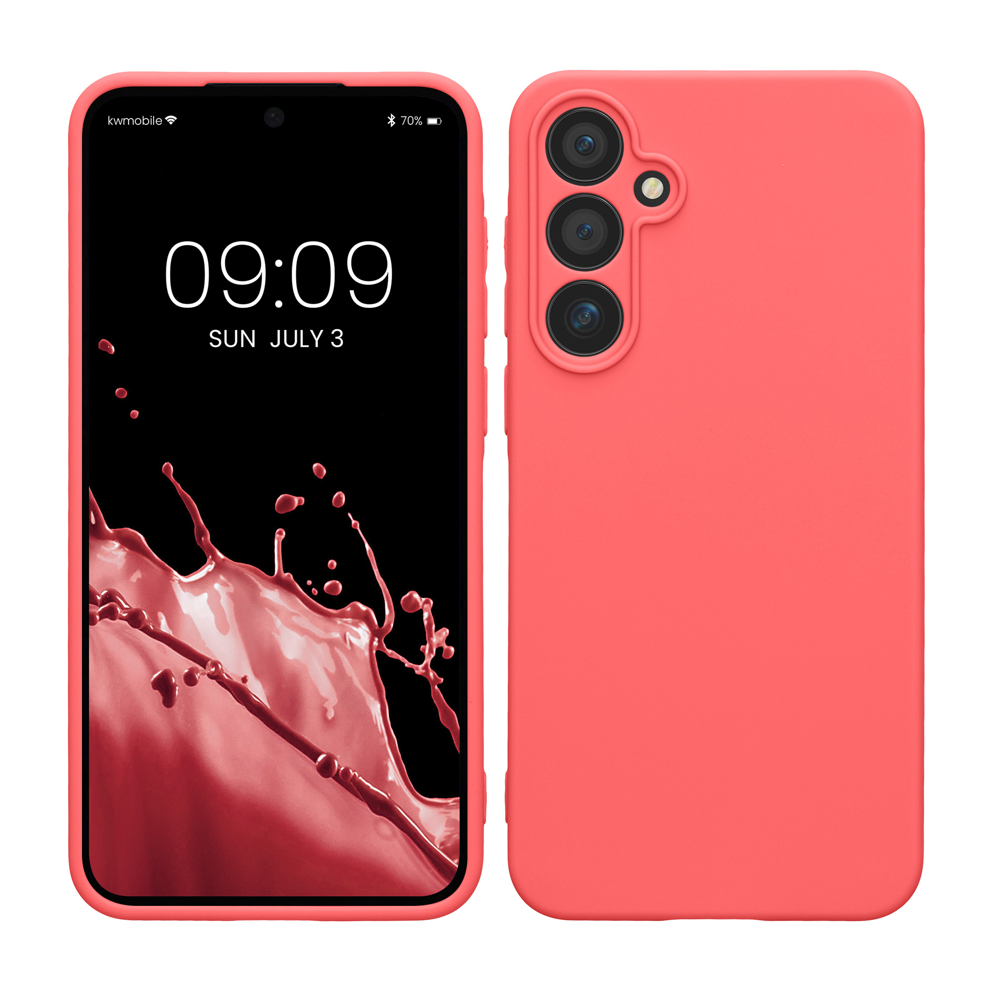 Pouzdro pro Samsung Galaxy A55 5G kwmobile tenké TPU - neonově korálová