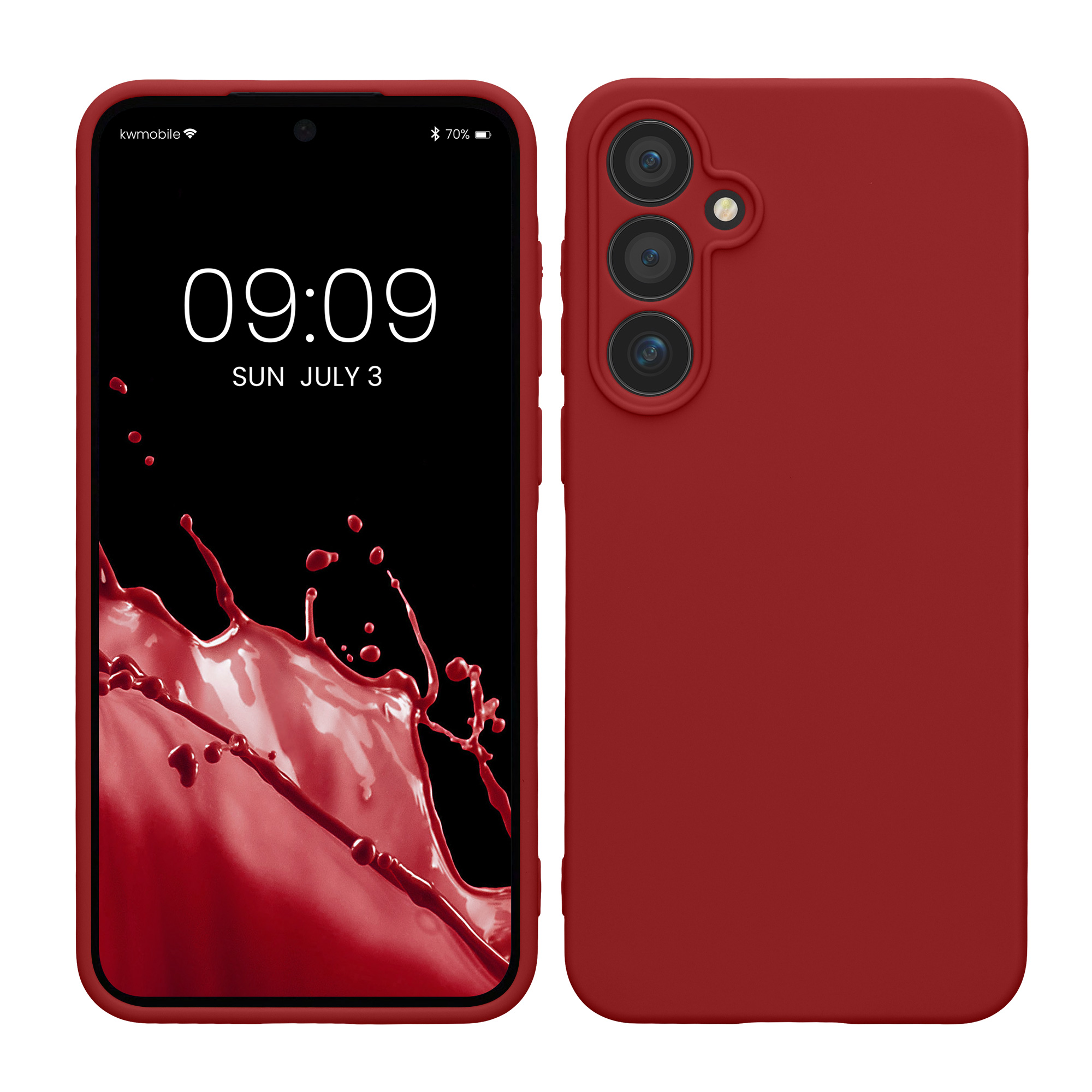 Pouzdro pro Samsung Galaxy A55 5G kwmobile tenké TPU - rebarborová červená