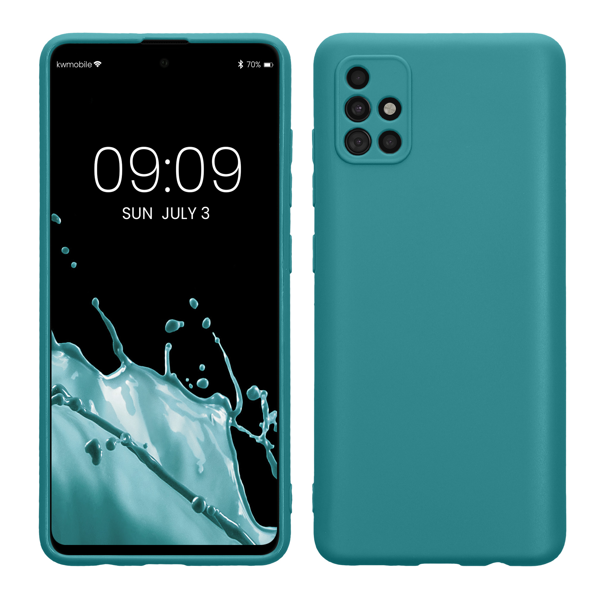 Kryt na mobil Samsung Galaxy A51 kwmobile slim matný TPU Matná petrolejová