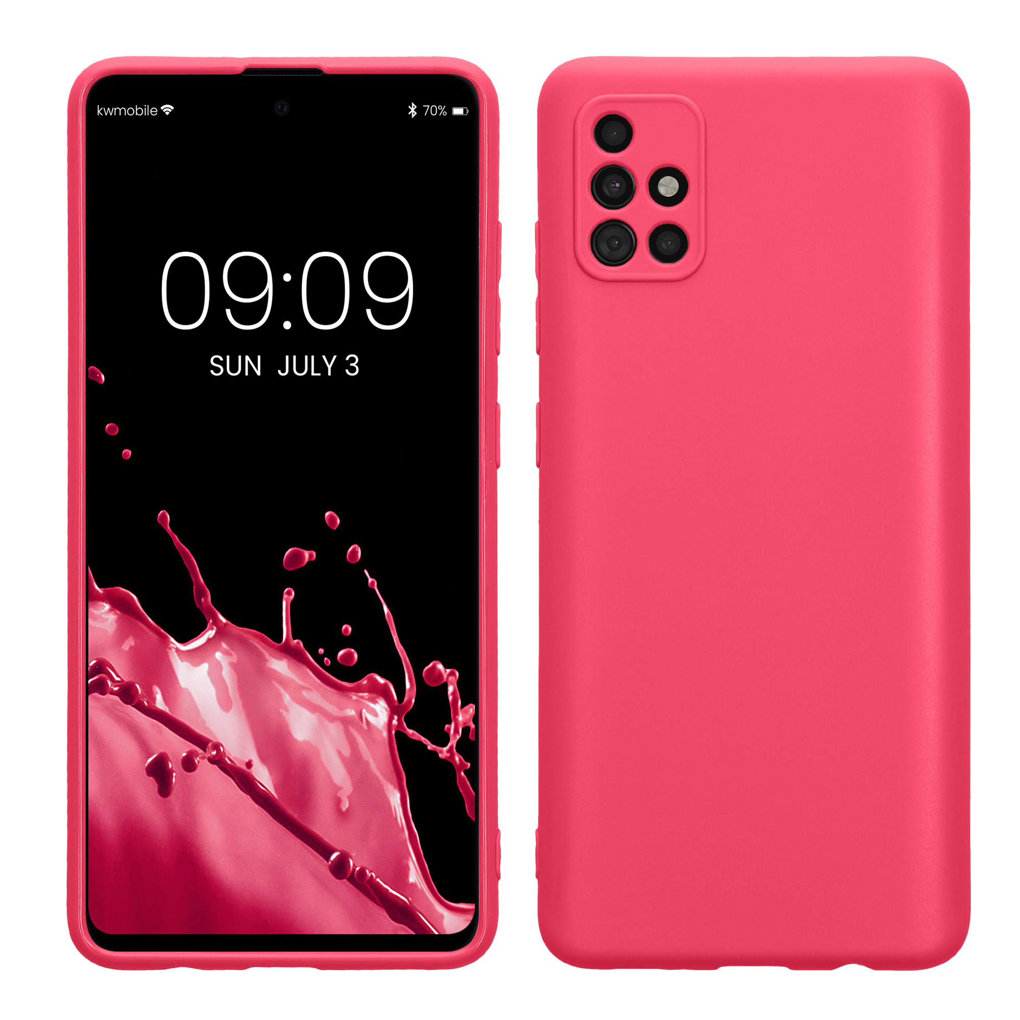 Kryt na mobil Samsung Galaxy A51 kwmobile slim matný TPU Neonová růžová