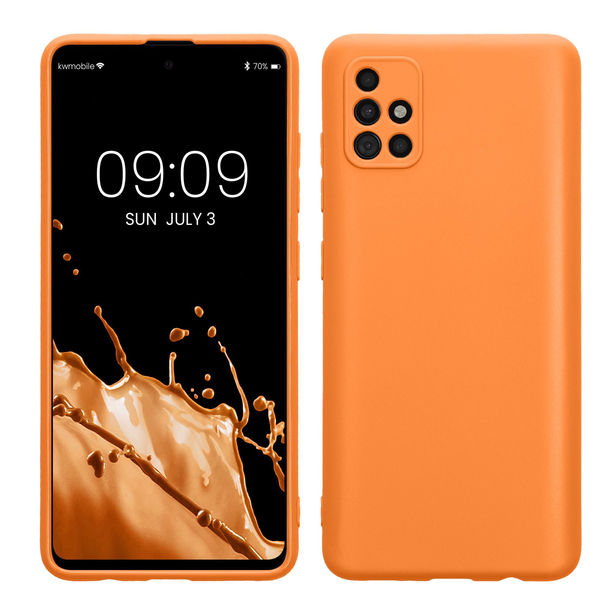 Kryt na mobil Samsung Galaxy A51 kwmobile slim matný TPU Ovocná oranžová