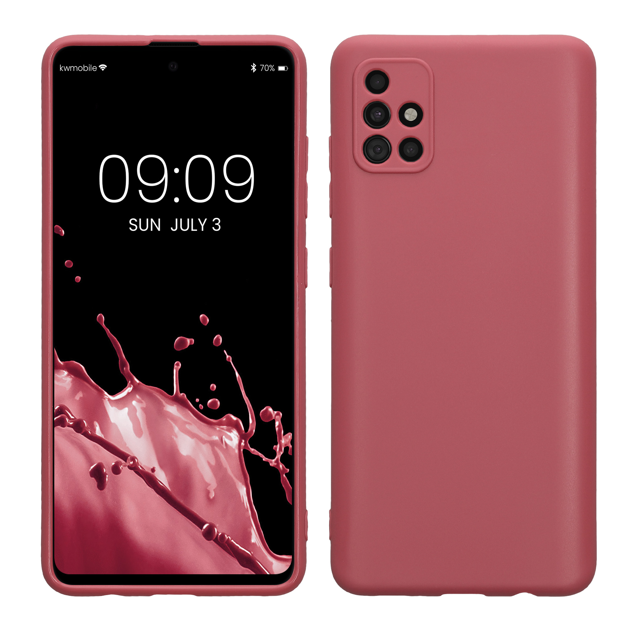 Kryt na mobil Samsung Galaxy A51 kwmobile slim matný TPU Tmavě růžová