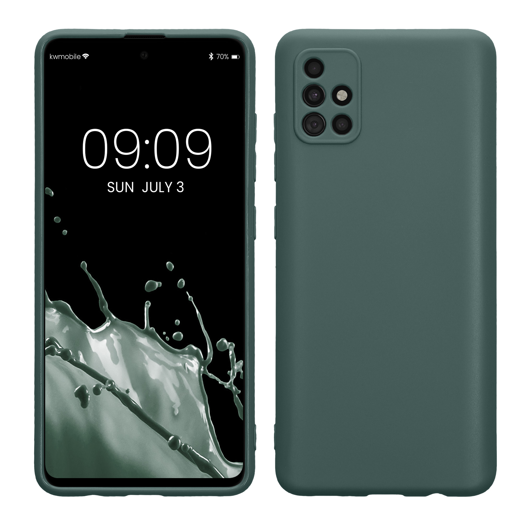 Kryt na mobil Samsung Galaxy A51 kwmobile slim matný TPU Modro-zelená