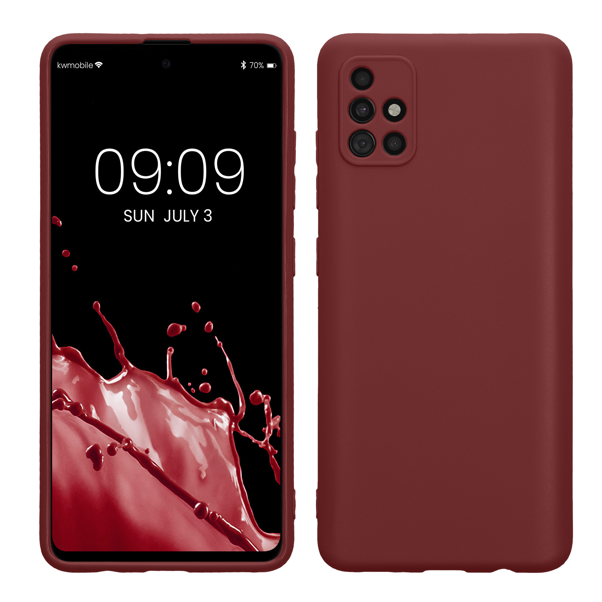 Kryt na mobil Samsung Galaxy A51 kwmobile slim matný TPU Bordeaux fialová