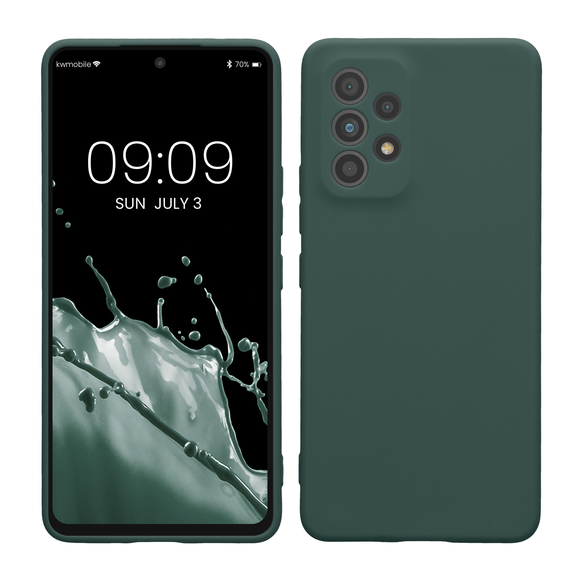 Kryt na mobil Samsung Galaxy A53 5G kwmobile slim matný TPU Modro-zelená