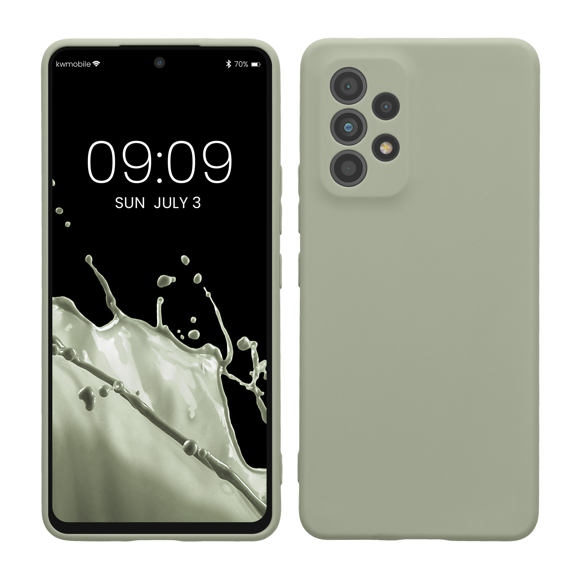 Kryt na mobil Samsung Galaxy A53 5G kwmobile slim matný TPU Šedo-zelená