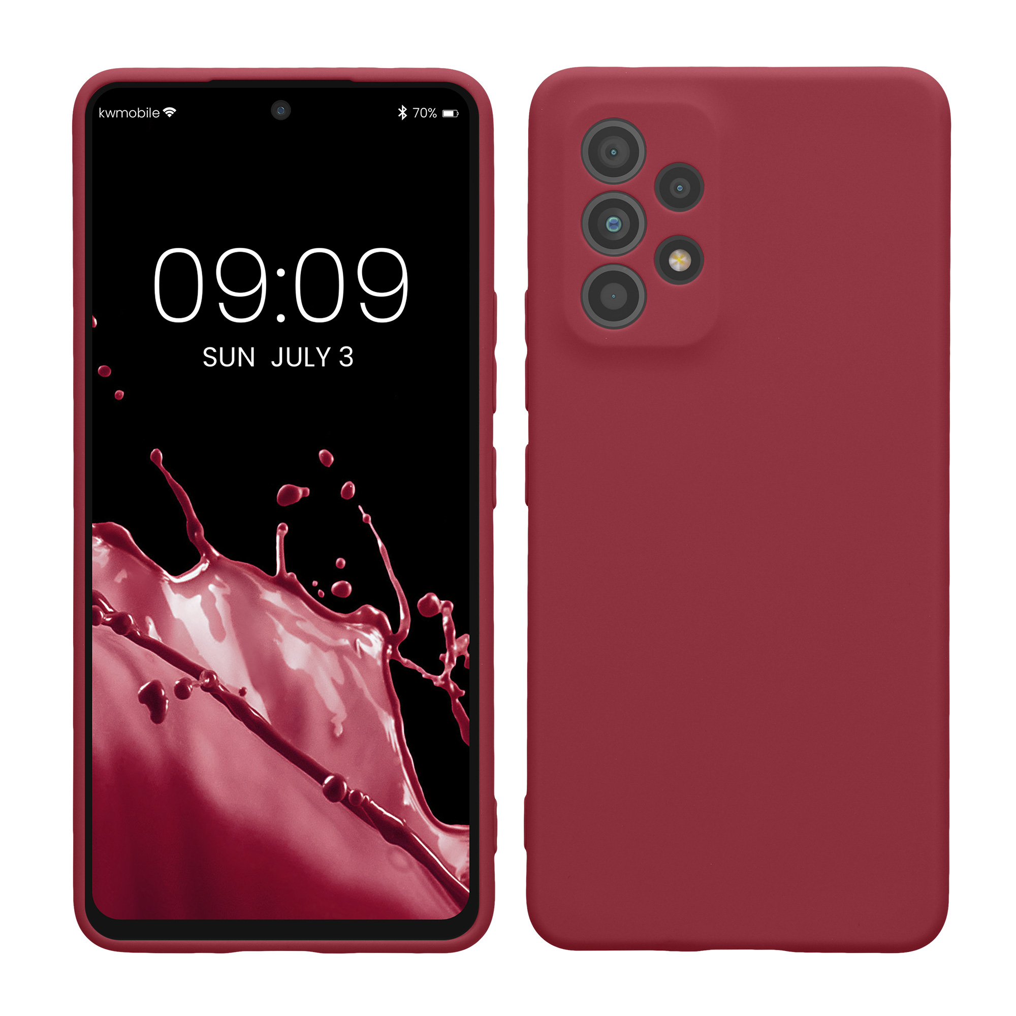 Kryt na mobil Samsung Galaxy A53 5G kwmobile slim matný TPU Bordeaux fialová