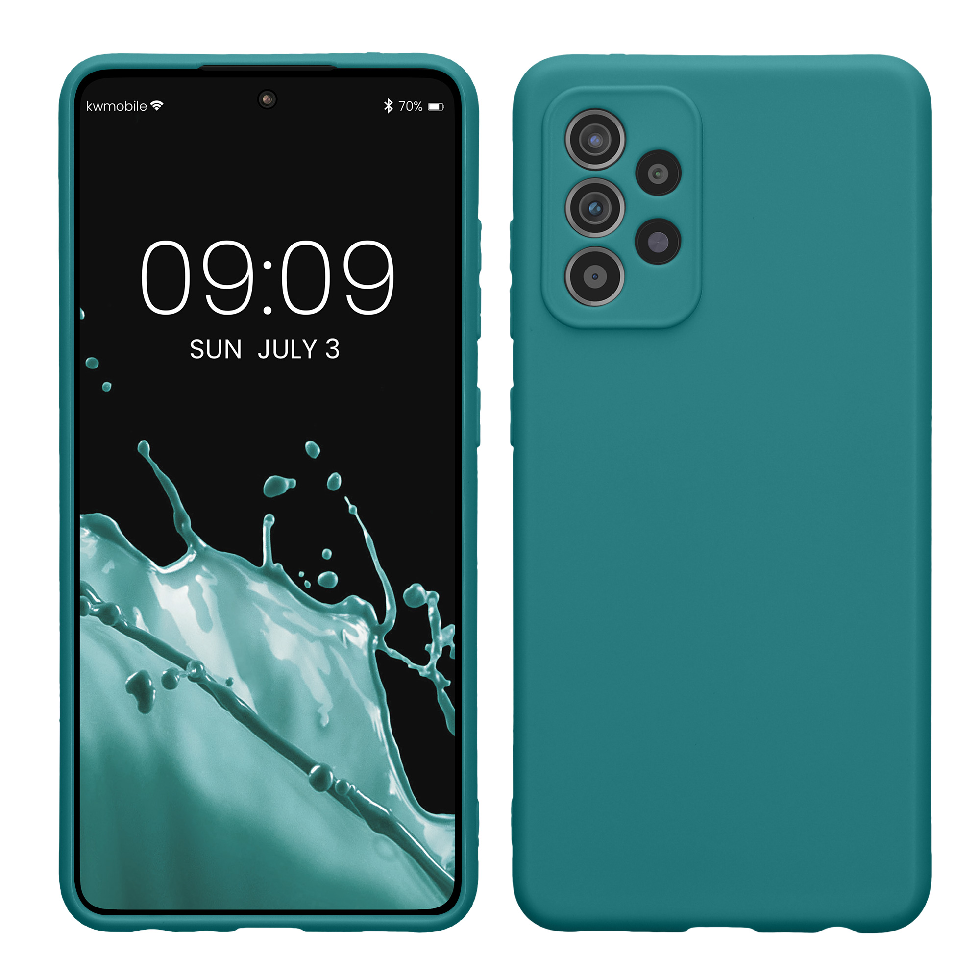 Kryt na mobil Samsung Galaxy A52 / A52 5G / A52s 5G kwmobile slim matný TPU Matná petrolejová
