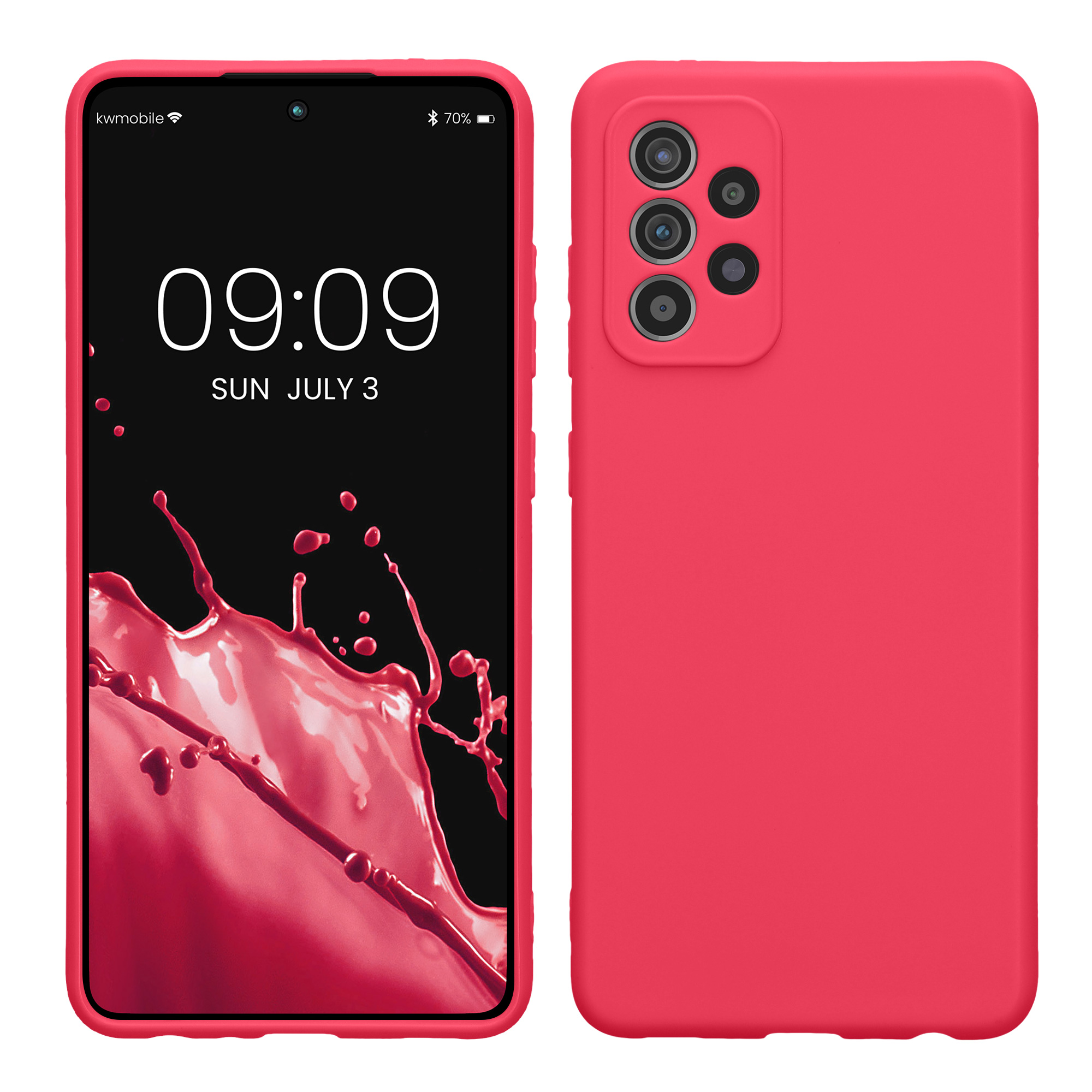 Kryt na mobil Samsung Galaxy A52 / A52 5G / A52s 5G kwmobile slim matný TPU Neonová růžová