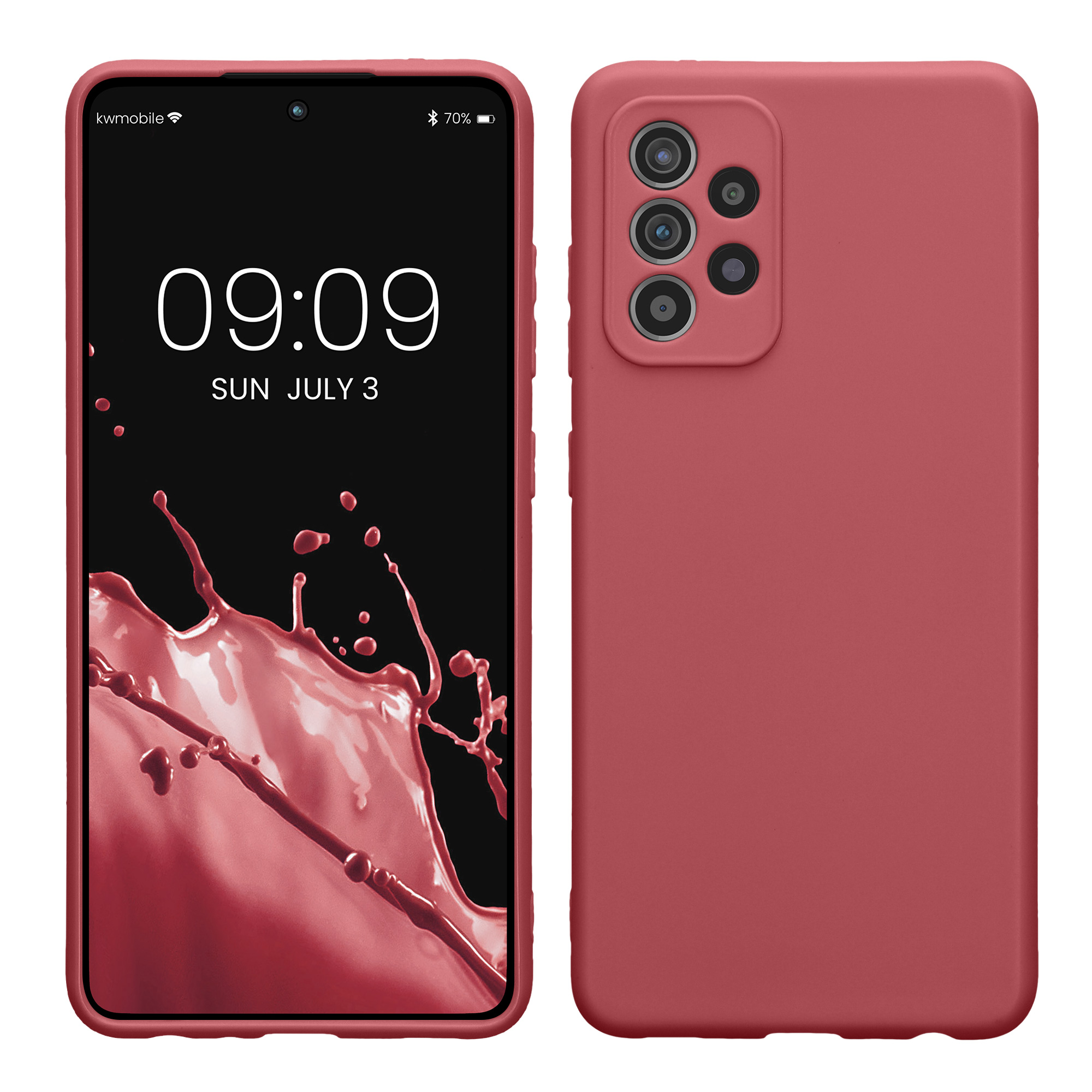 Kryt na mobil Samsung Galaxy A52 / A52 5G / A52s 5G kwmobile slim matný TPU Tmavě růžová