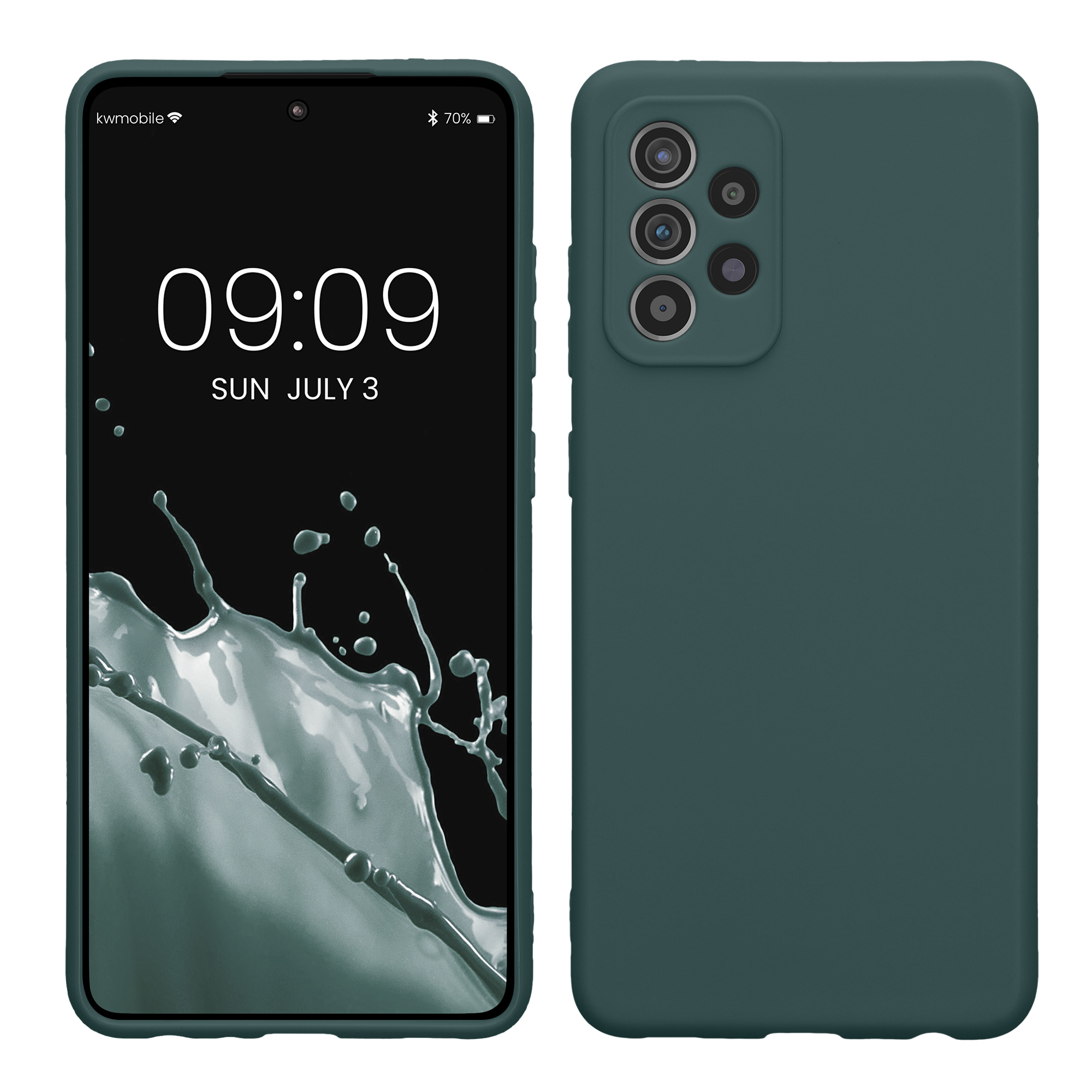 Kryt na mobil Samsung Galaxy A52 / A52 5G / A52s 5G kwmobile slim matný TPU Modro-zelená