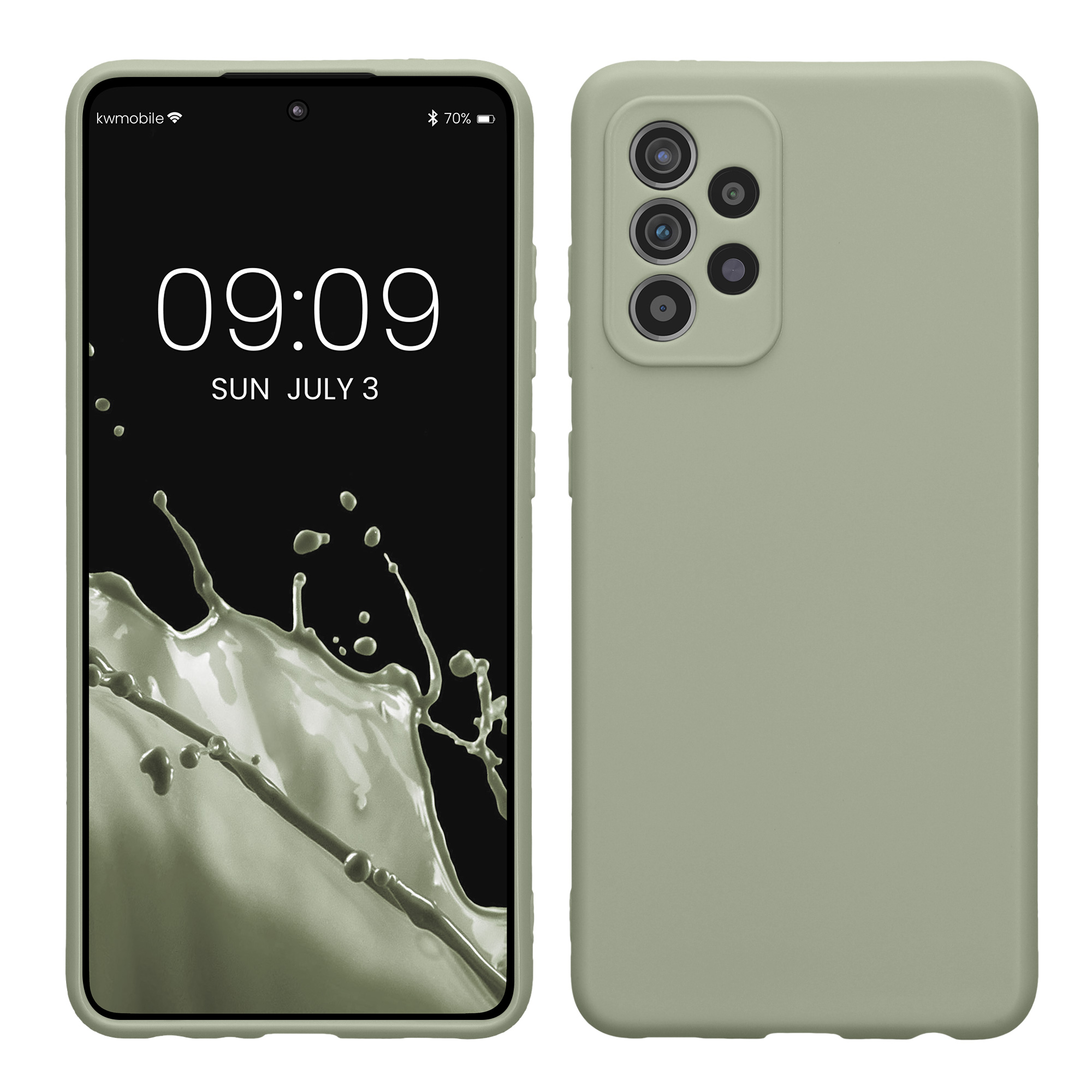 Kryt na mobil Samsung Galaxy A52 / A52 5G / A52s 5G kwmobile slim matný TPU Šedo-zelená