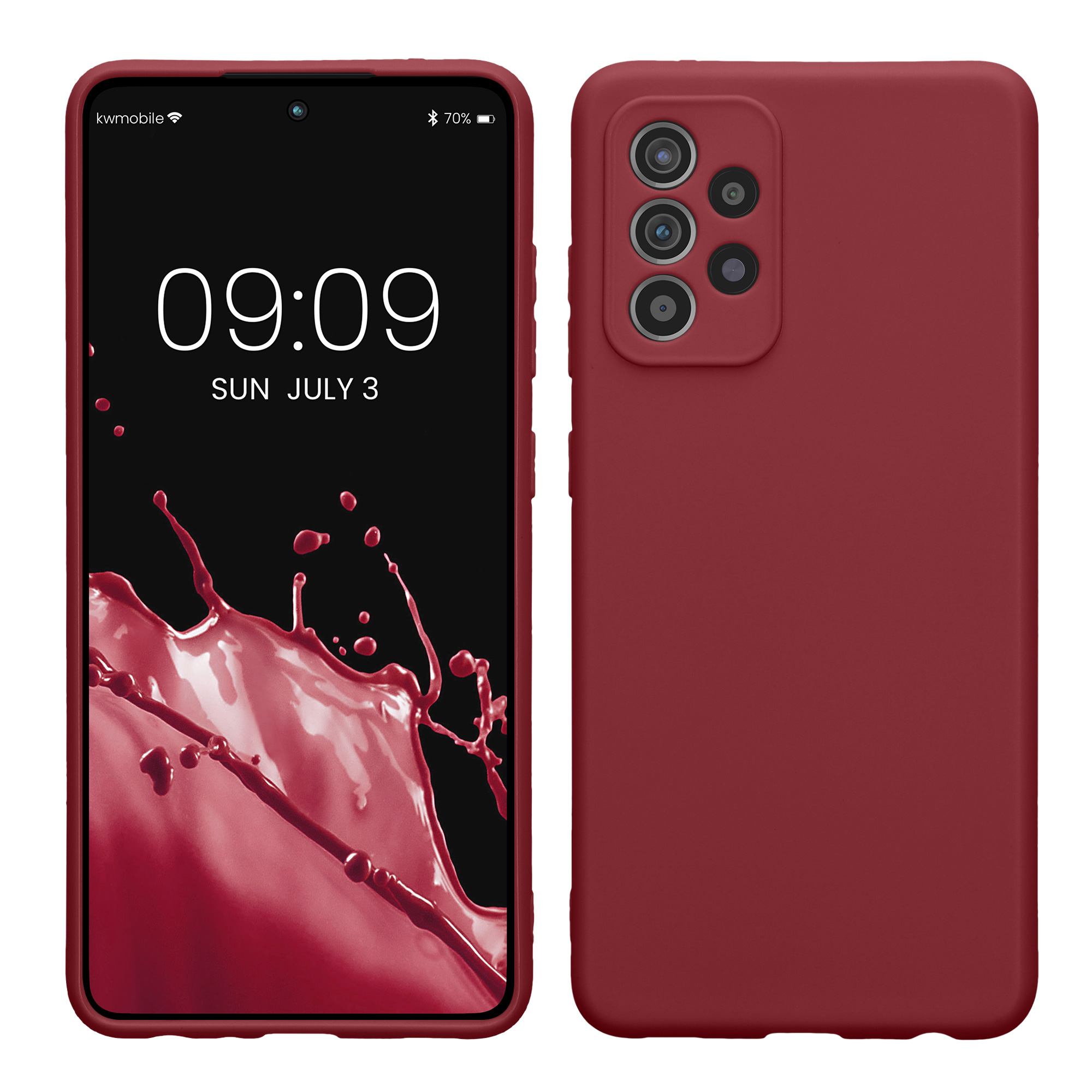 Kryt na mobil Samsung Galaxy A52 / A52 5G / A52s 5G kwmobile slim matný TPU Bordeaux fialová