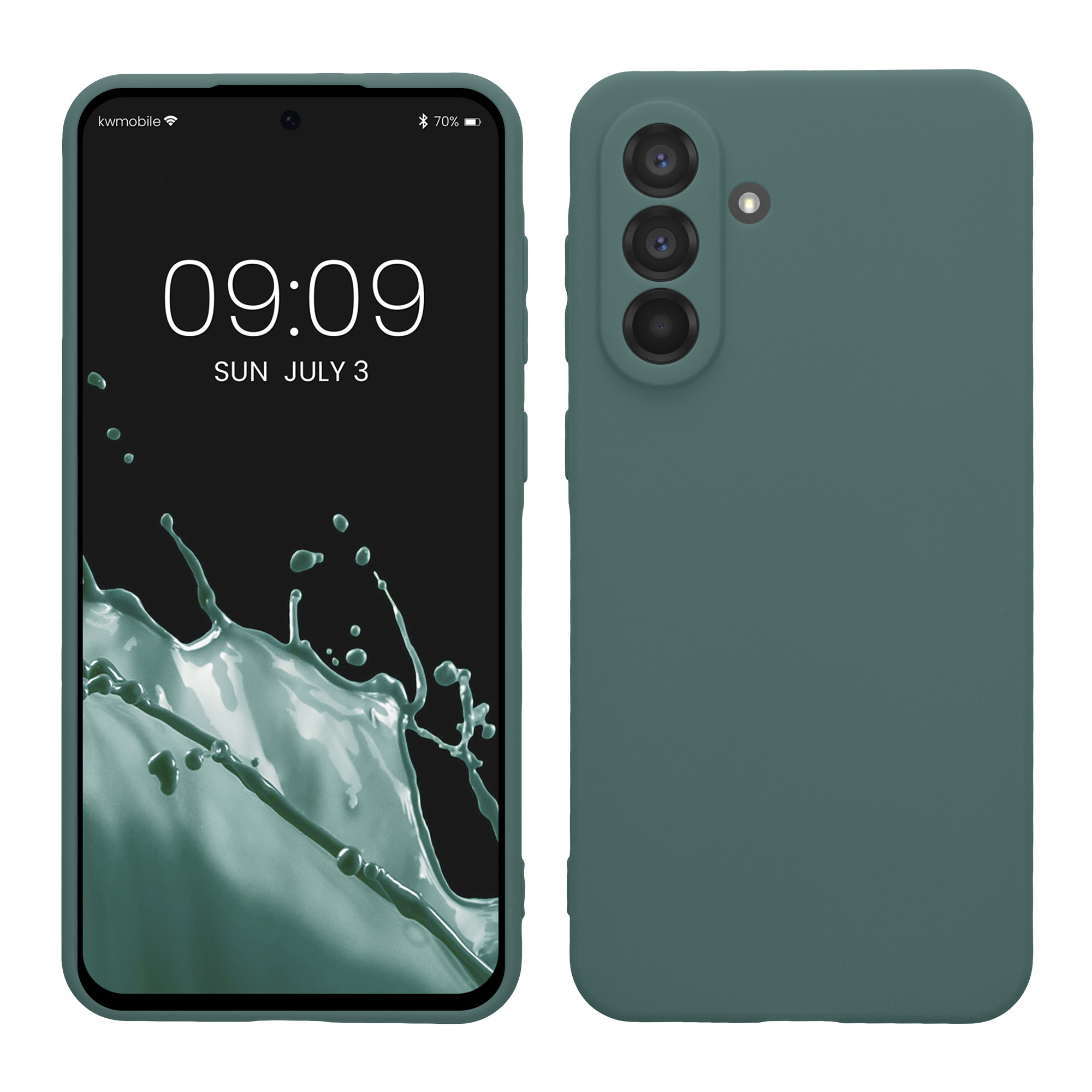 Kryt na mobil Samsung Galaxy A56 5G kwmobile slim matný TPU Modro-zelená