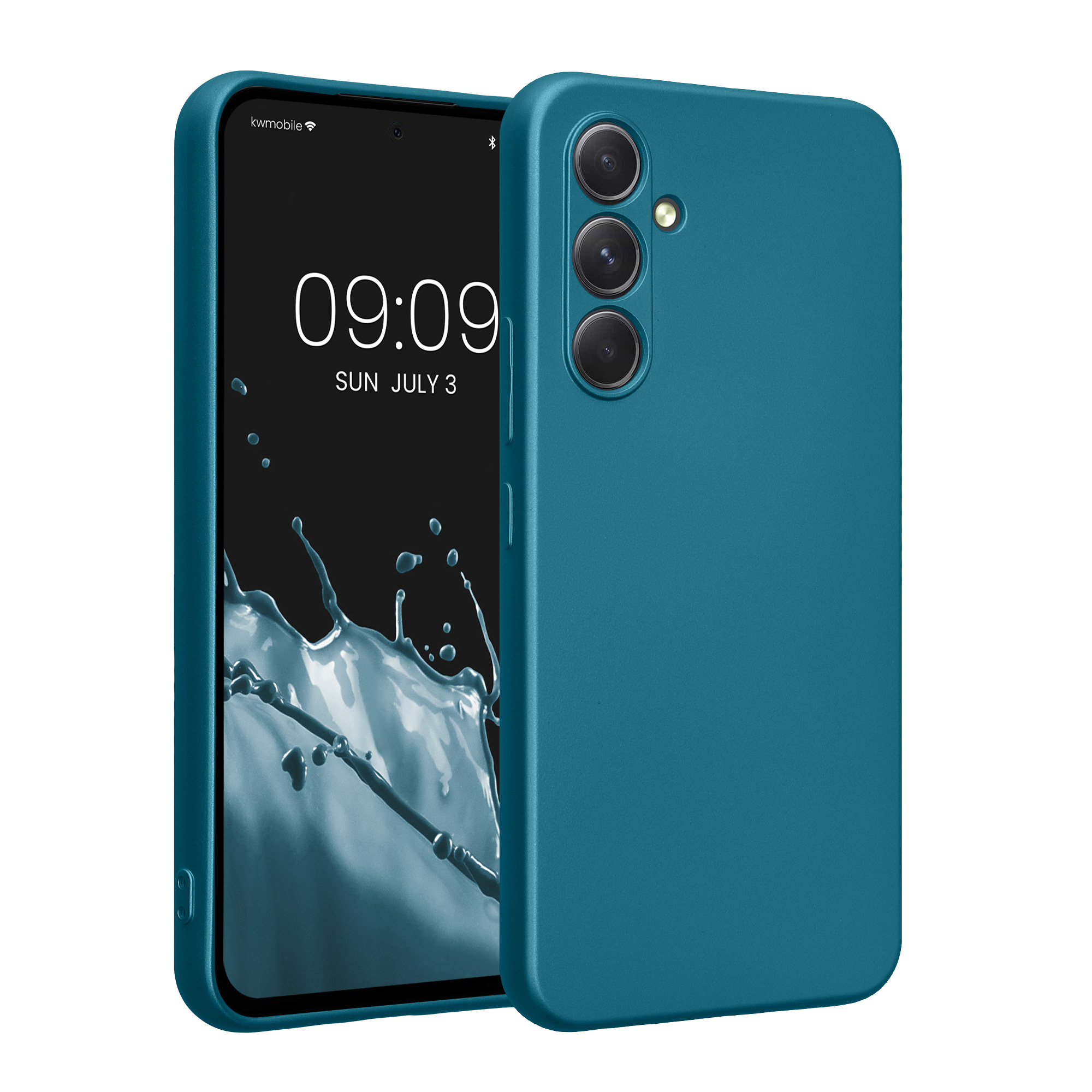 Kryt na mobil Samsung Galaxy A54 5G kwmobile TPU metalický Metalická karibská modrá