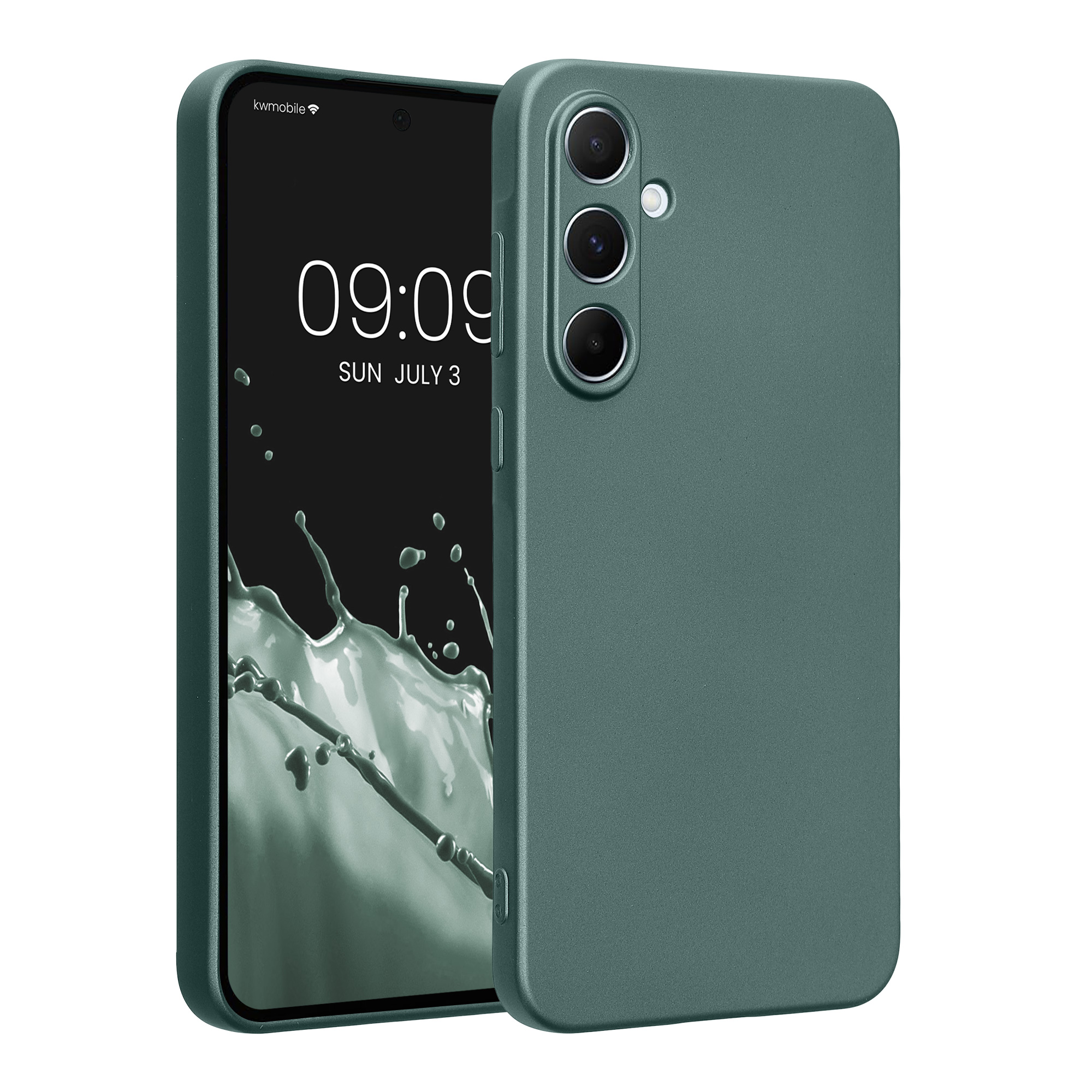 Kryt na mobil Samsung Galaxy A55 5G kwmobile TPU metalický Metalická petrolejová