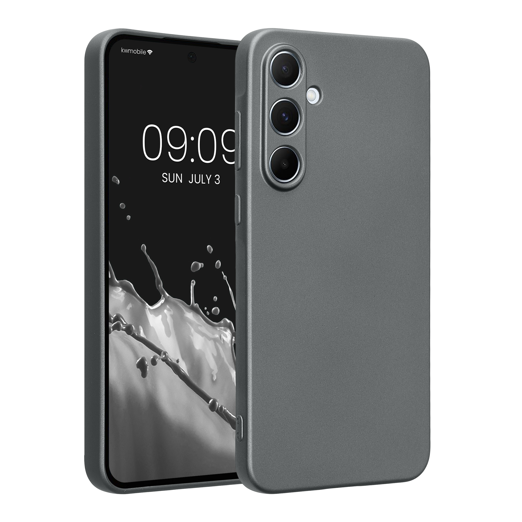Kryt na mobil Samsung Galaxy A55 5G kwmobile TPU metalický Metalická šedá