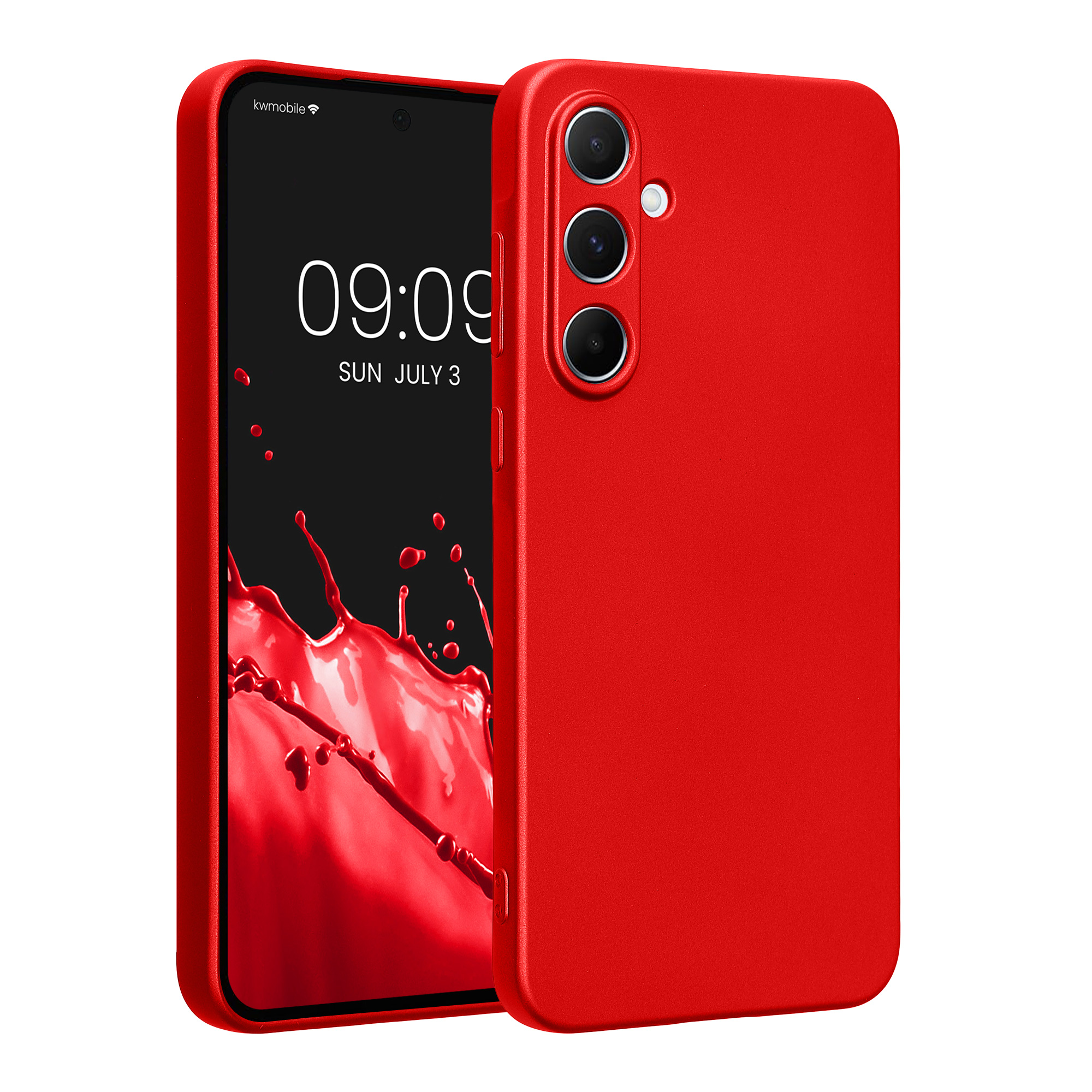 Kryt na mobil Samsung Galaxy A55 5G kwmobile TPU metalický Metalická tmavě červená