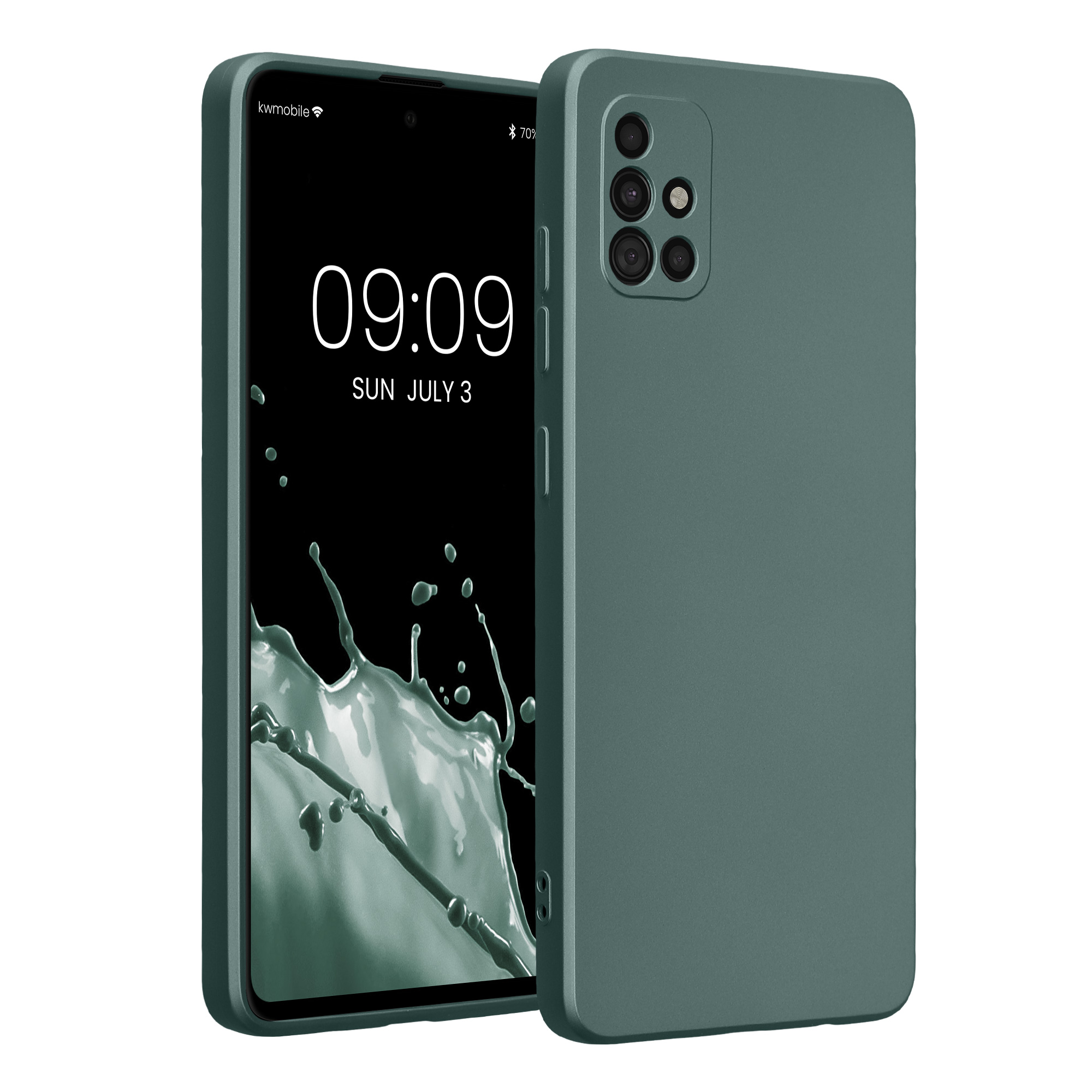 Kryt na mobil Samsung Galaxy A51 kwmobile TPU metalický Metalická petrolejová