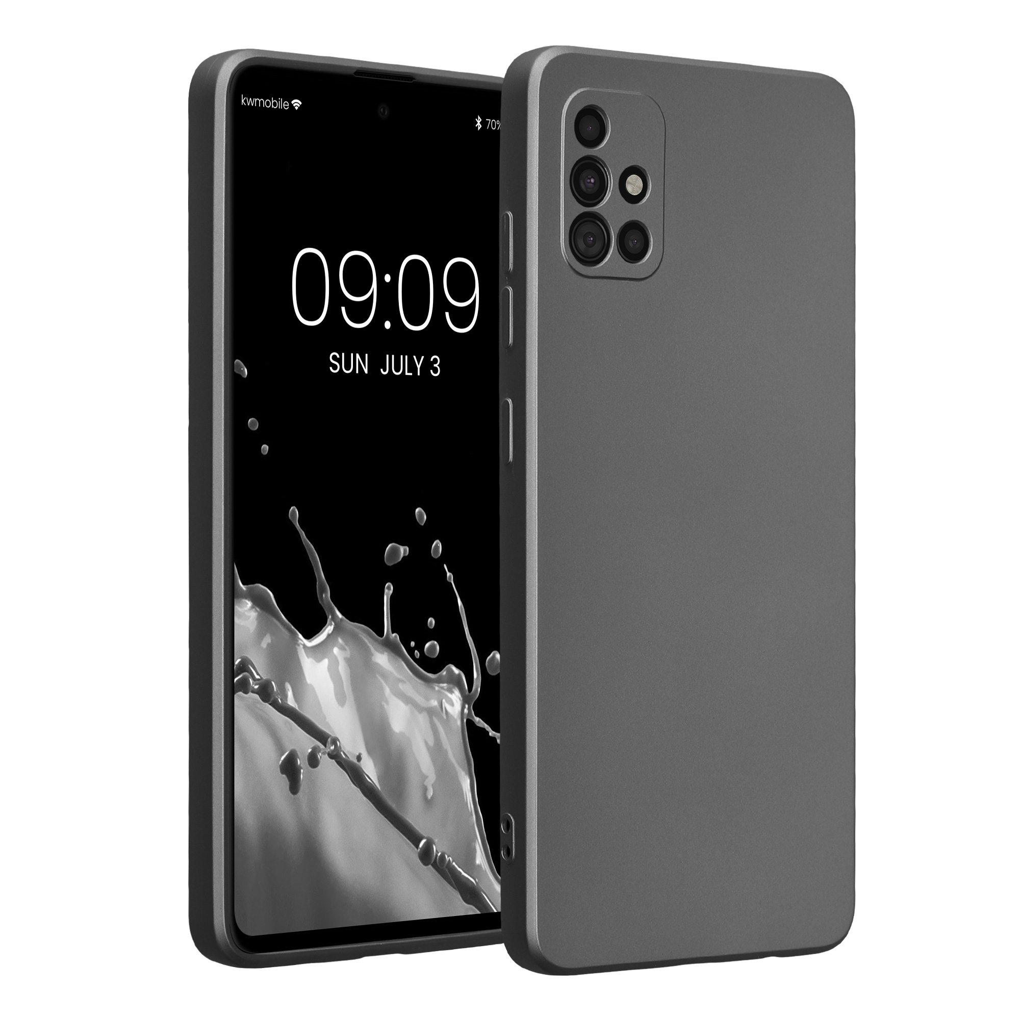 Kryt na mobil Samsung Galaxy A51 kwmobile TPU metalický Metalická šedá