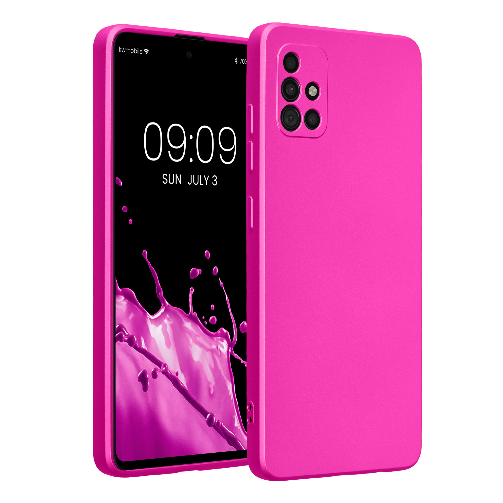 Kryt na mobil Samsung Galaxy A51 kwmobile TPU metalický Metalická růžová