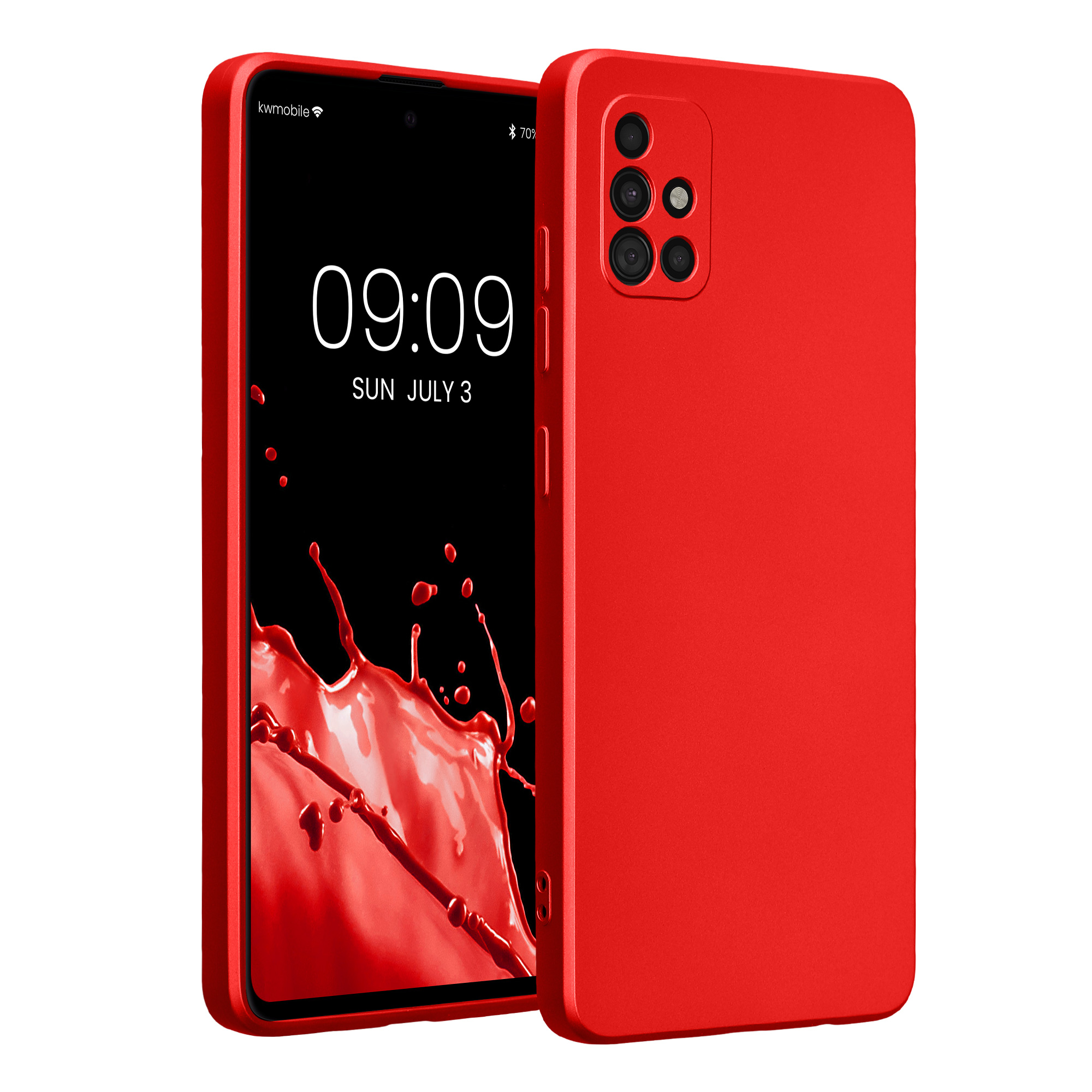 Kryt na mobil Samsung Galaxy A51 kwmobile TPU metalický Metalická tmavě červená
