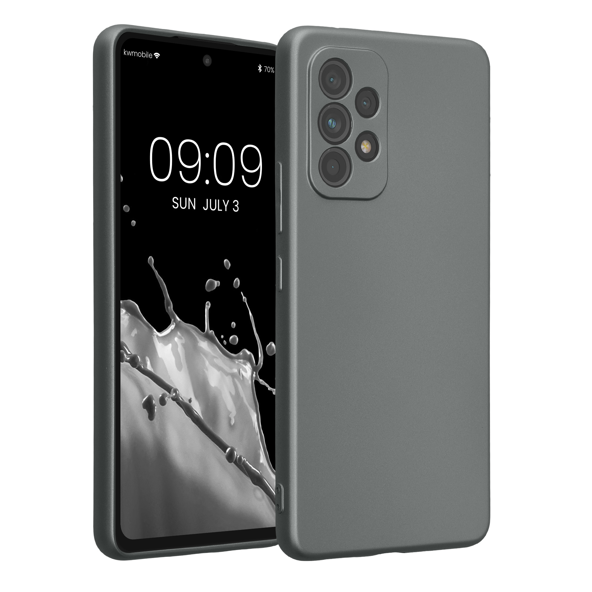 Kryt na mobil Samsung Galaxy A53 5G kwmobile TPU metalický Metalická šedá