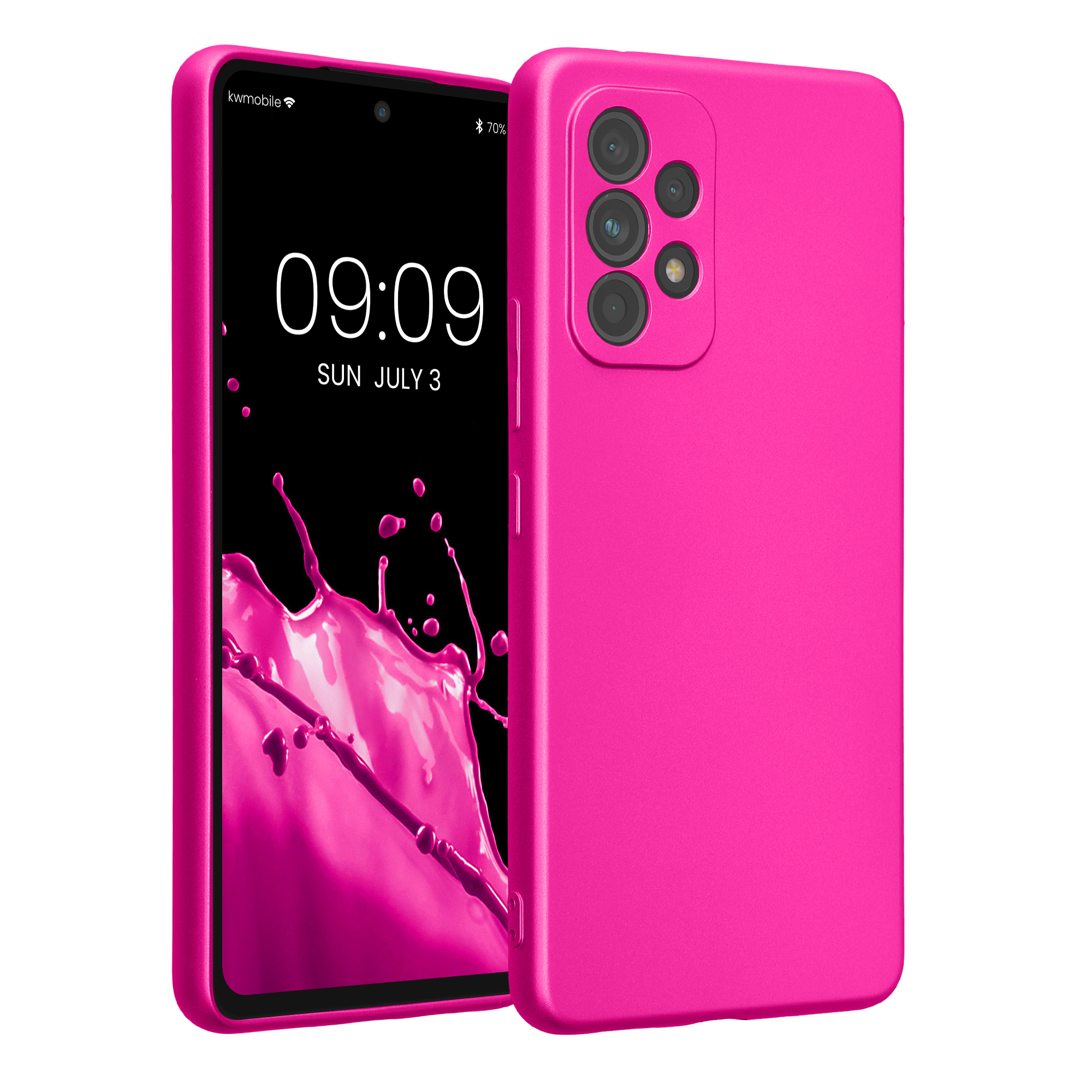 Kryt na mobil Samsung Galaxy A53 5G kwmobile TPU metalický Metalická růžová