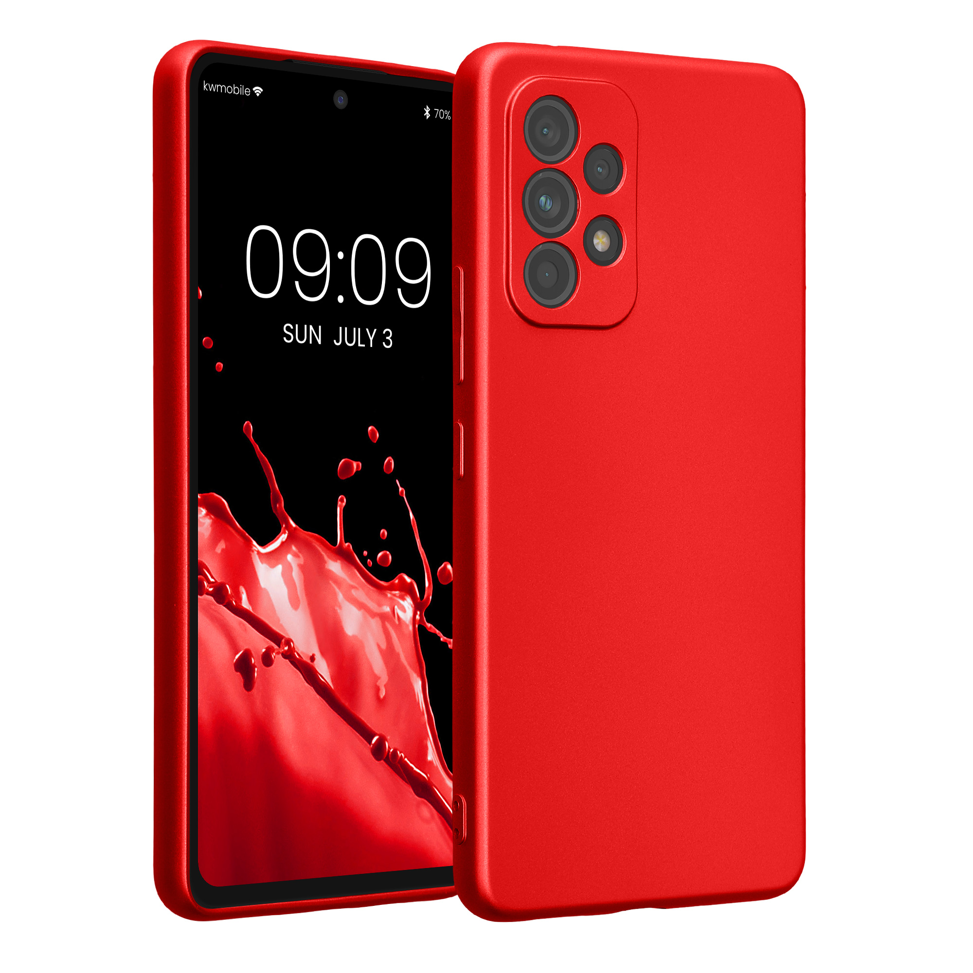 Kryt na mobil Samsung Galaxy A53 5G kwmobile TPU metalický Metalická tmavě červená