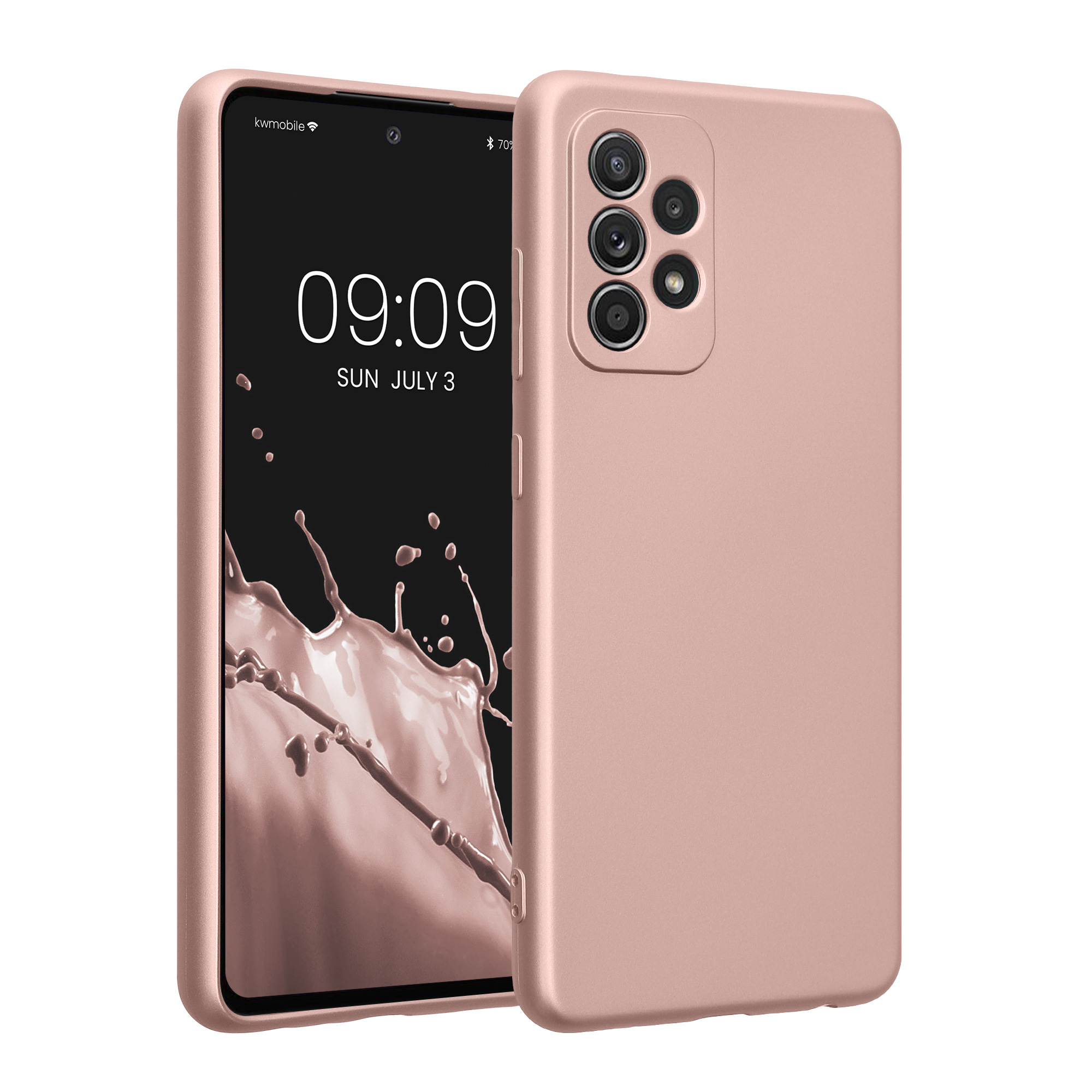 Kryt na mobil Samsung Galaxy A52 / A52 5G / A52s 5G kwmobile TPU metalický Metalická růžová zlatá