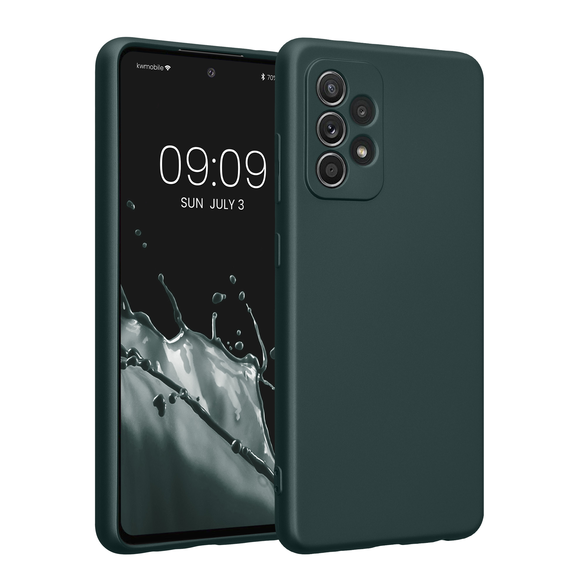 Kryt na mobil Samsung Galaxy A52 / A52 5G / A52s 5G kwmobile TPU metalický Metalická petrolejová