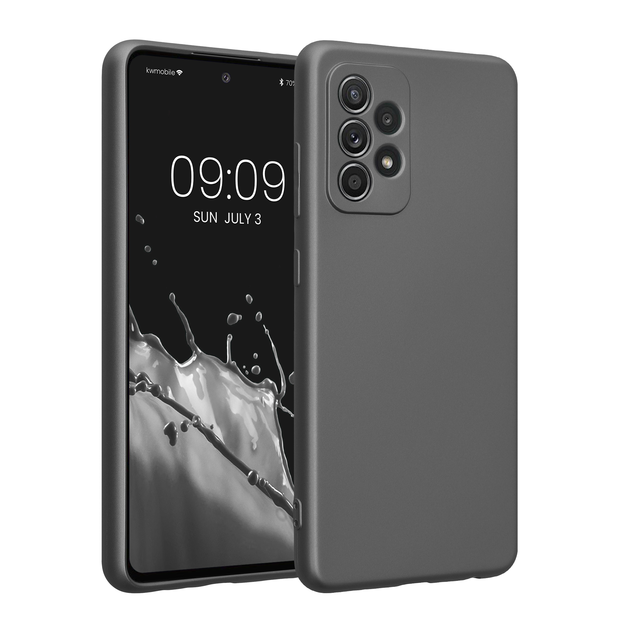 Kryt na mobil Samsung Galaxy A52 / A52 5G / A52s 5G kwmobile TPU metalický Metalická šedá