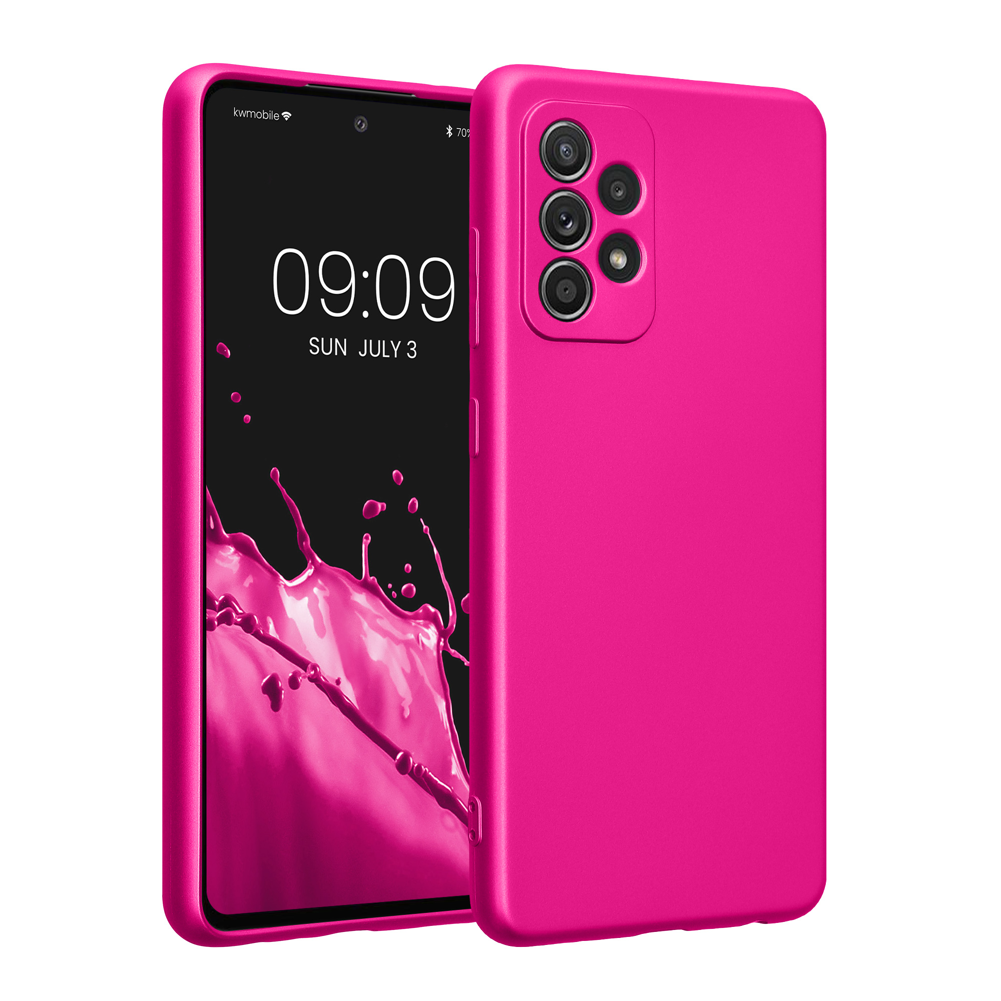 Kryt na mobil Samsung Galaxy A52 / A52 5G / A52s 5G kwmobile TPU metalický Metalická růžová