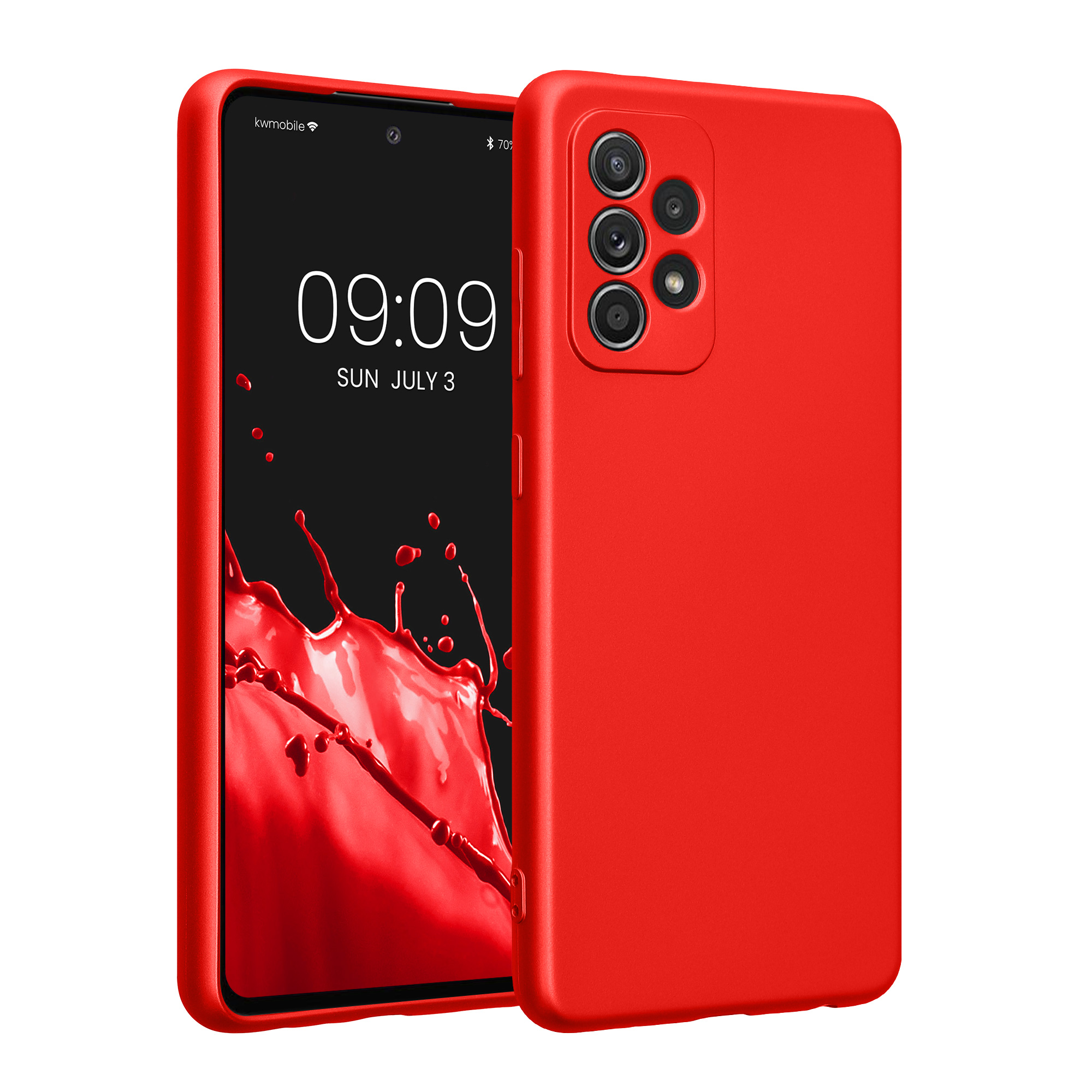 Kryt na mobil Samsung Galaxy A52 / A52 5G / A52s 5G kwmobile TPU metalický Metalická tmavě červená