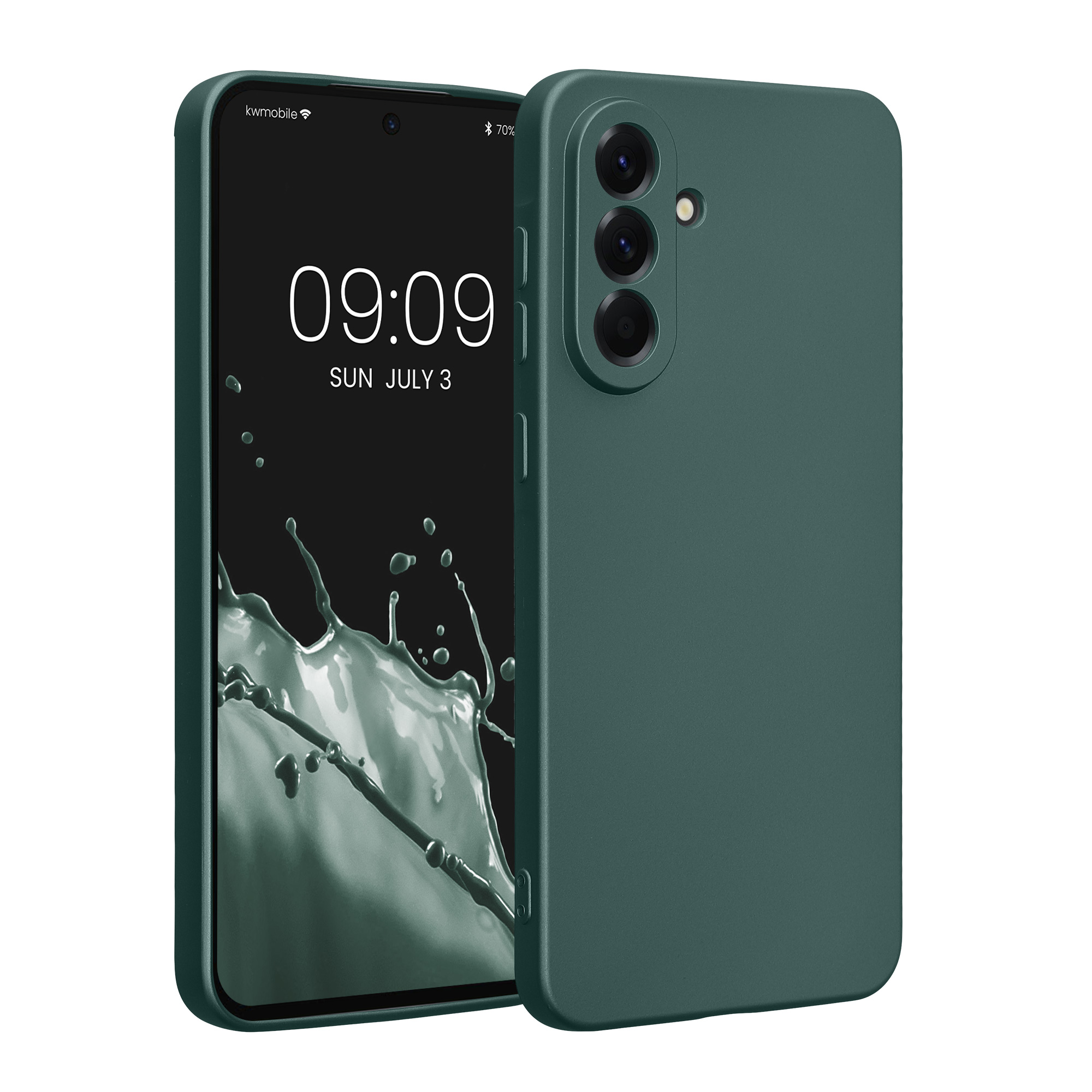 Kryt na mobil Samsung Galaxy A56 5G kwmobile TPU metalický Metalická petrolejová