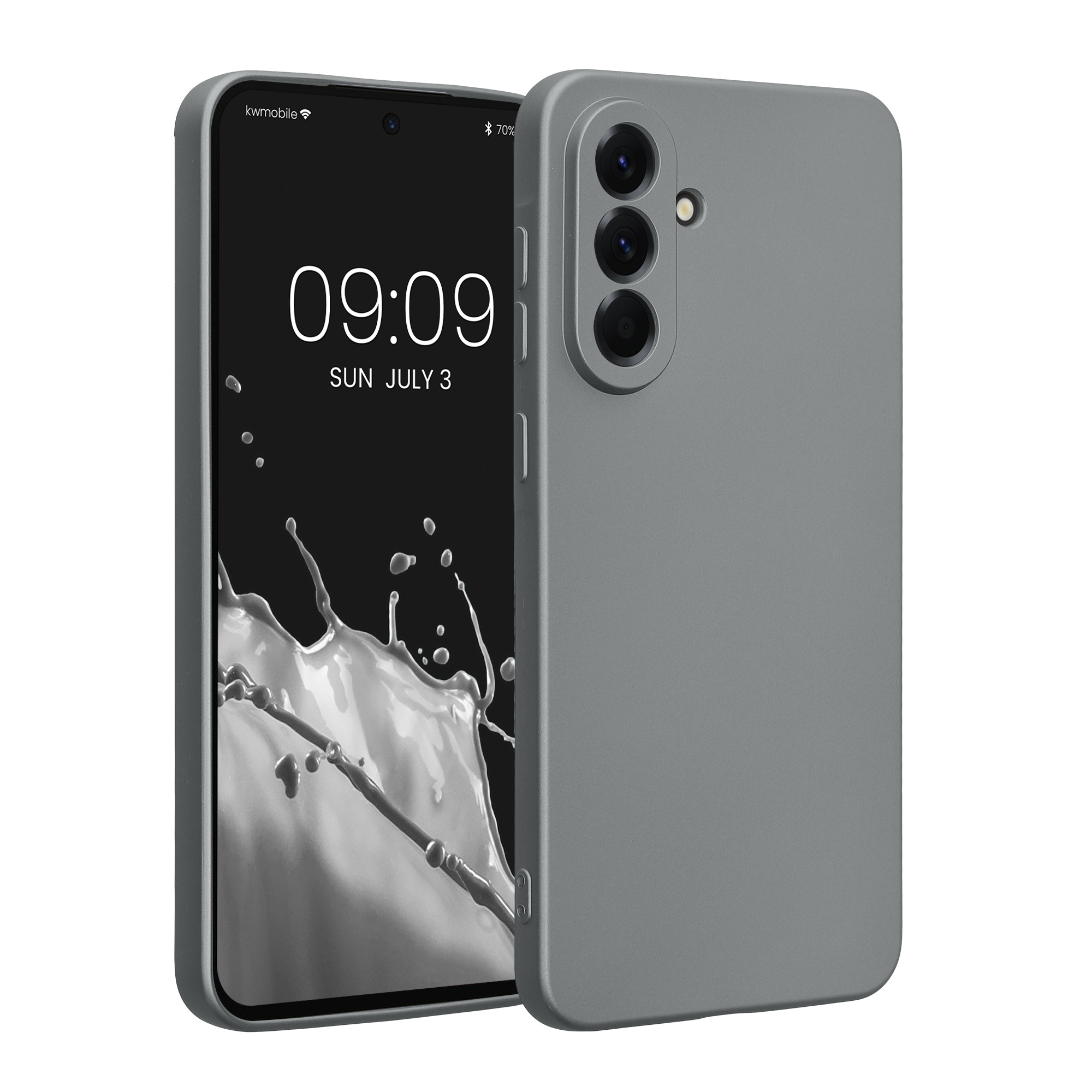 Kryt na mobil Samsung Galaxy A56 5G kwmobile TPU metalický Metalická šedá